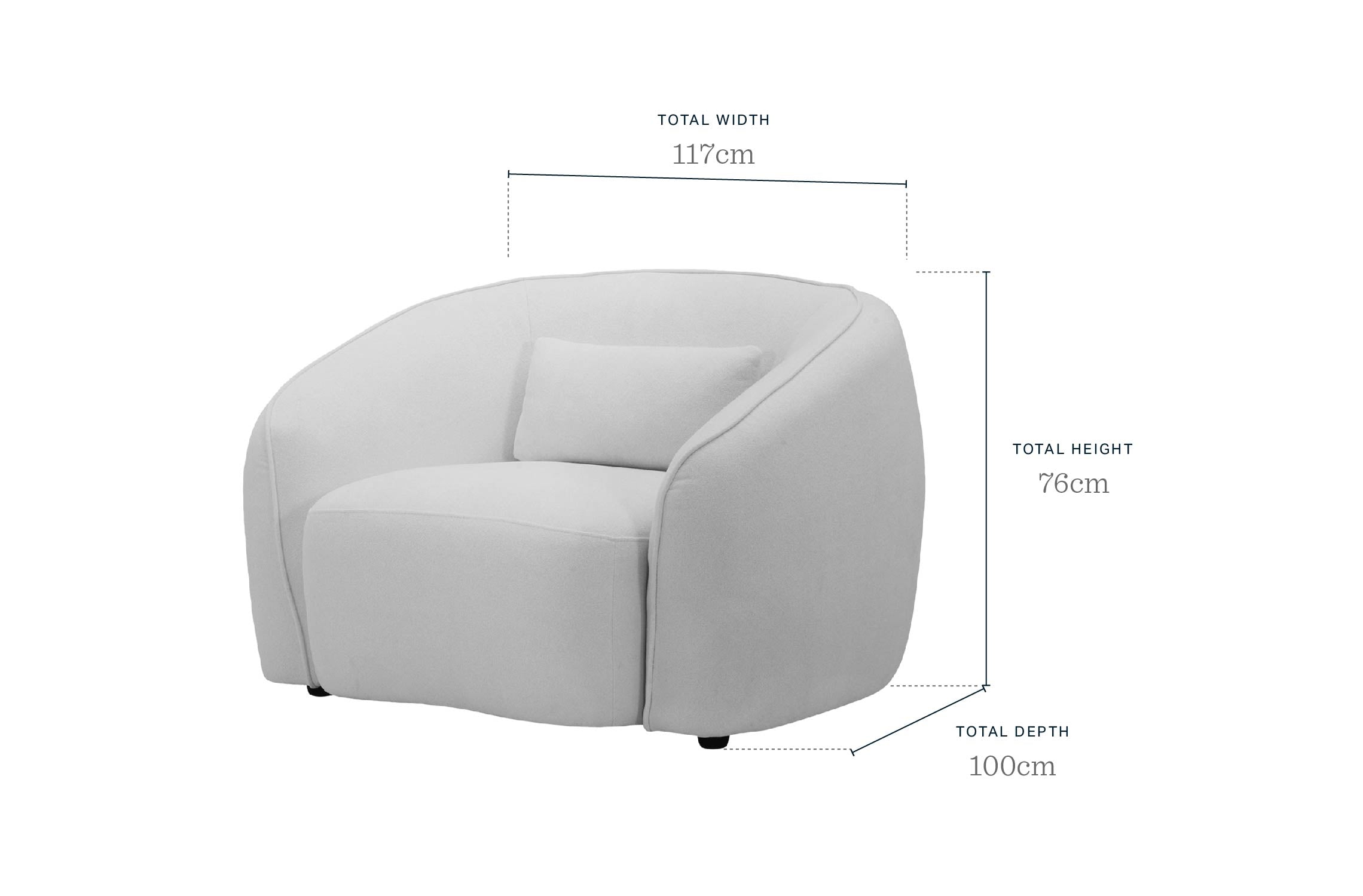 Zoey blue grey fabric armchair