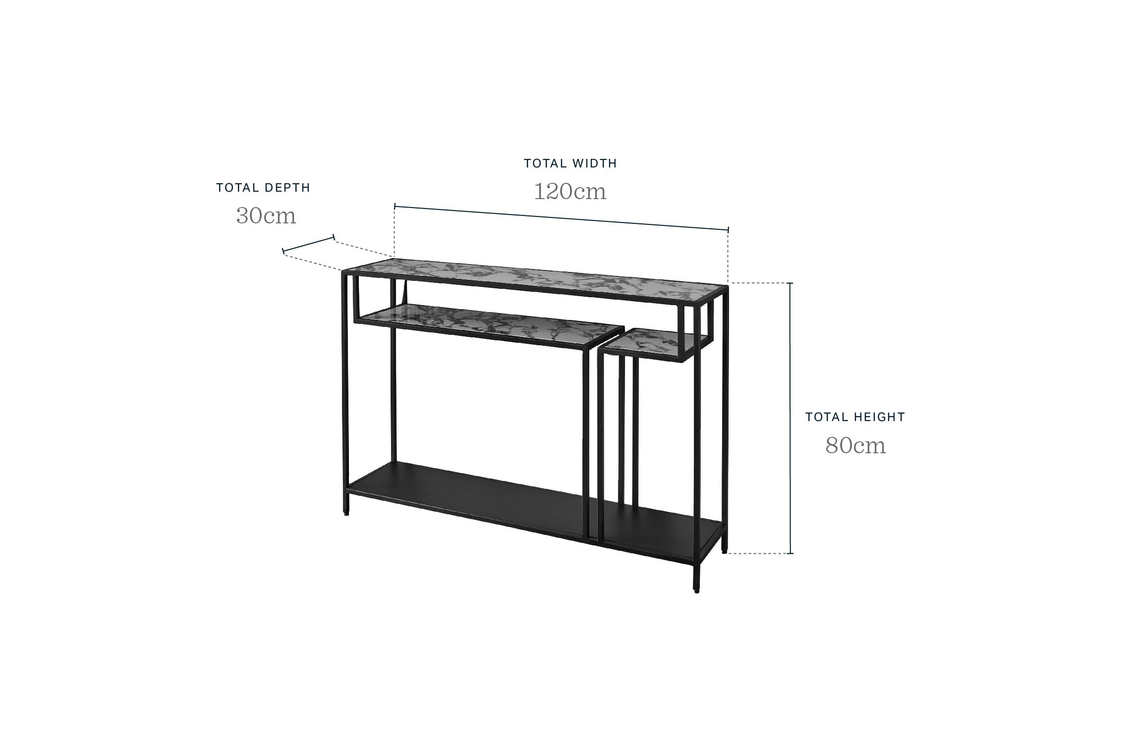 Finley white calacatta ceramic console table