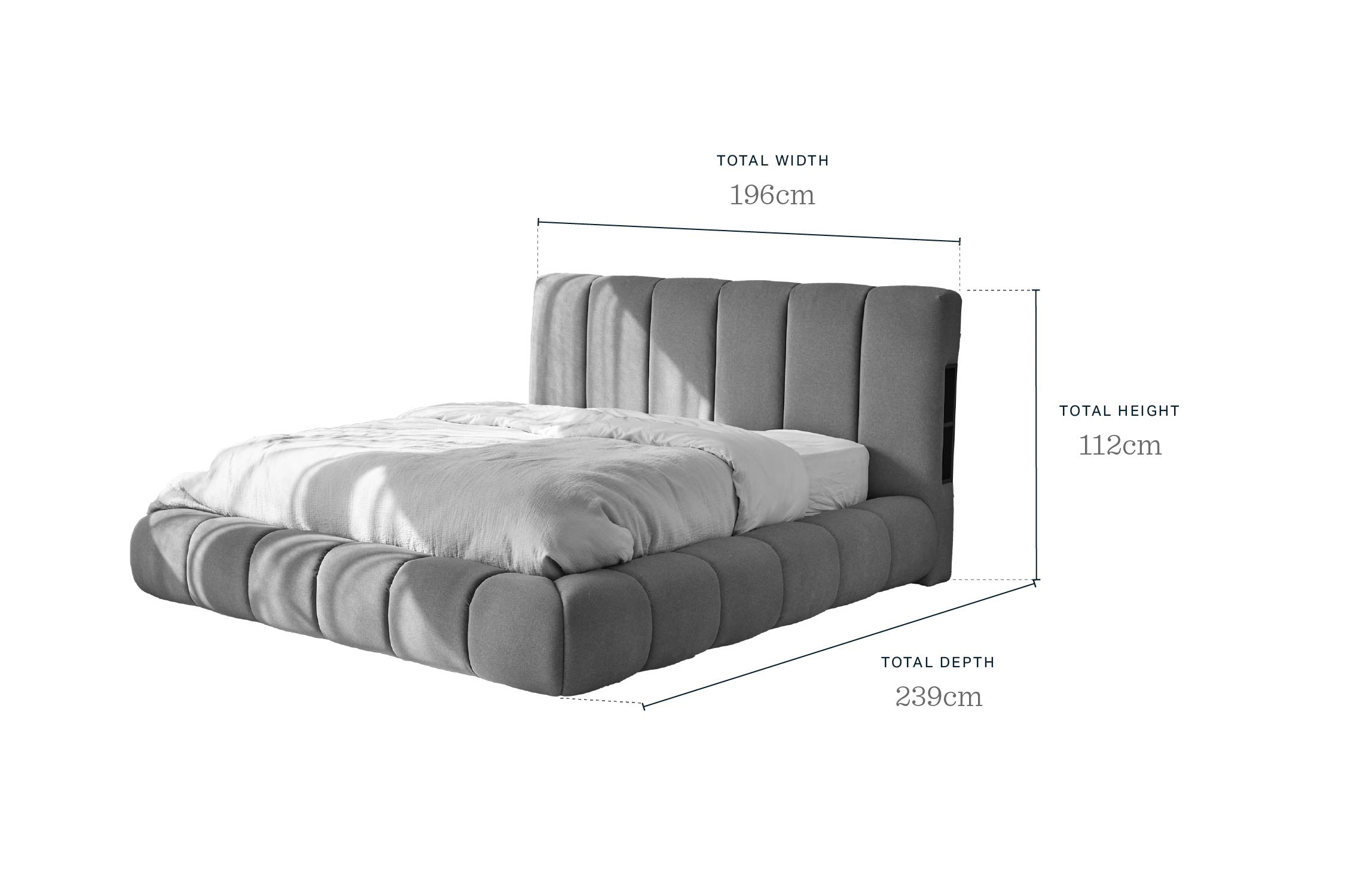 Lillian cream fabric king size ottoman storage bed