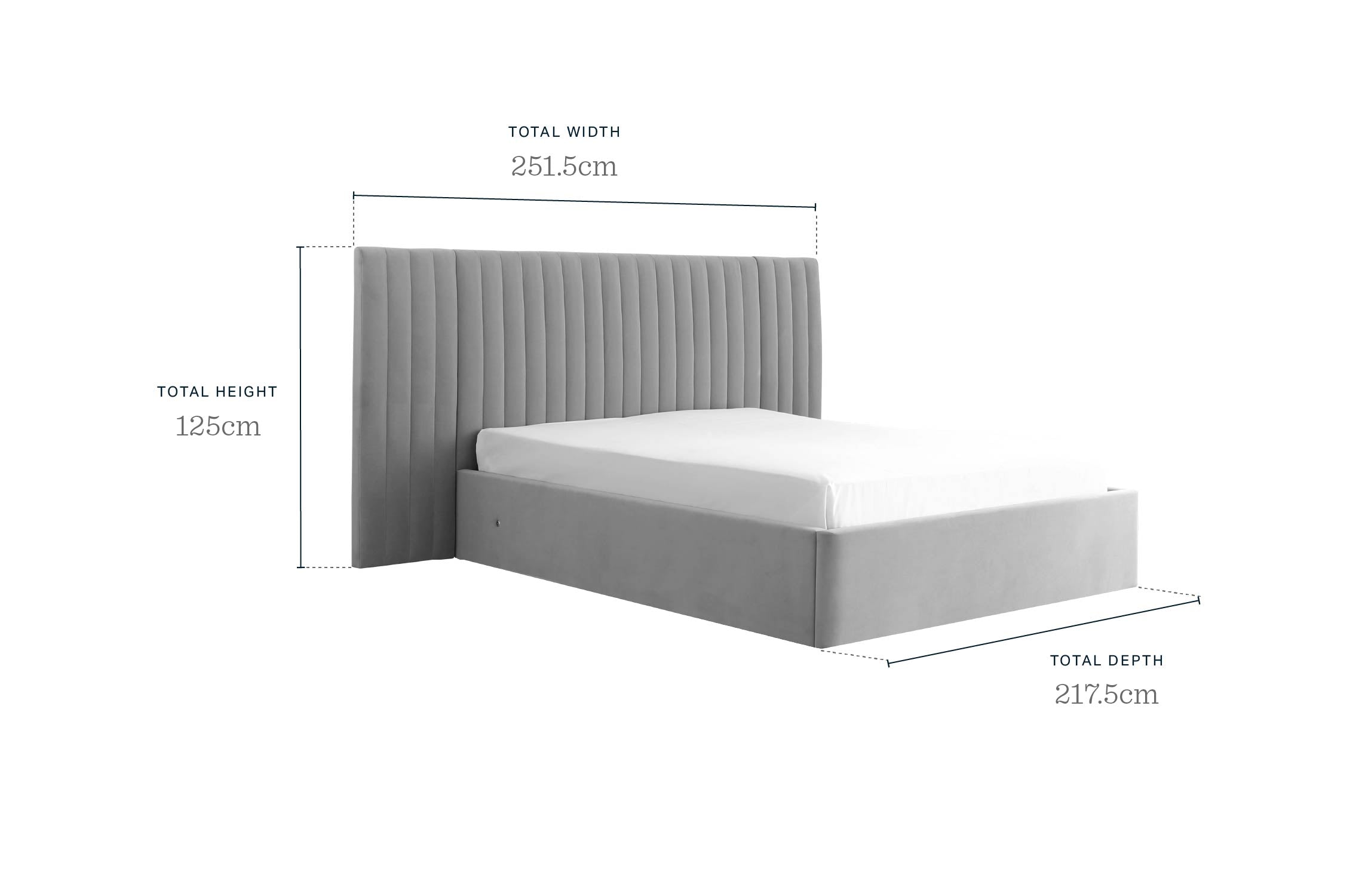 Amalfi Luxe sage green velvet king size ottoman storage bed