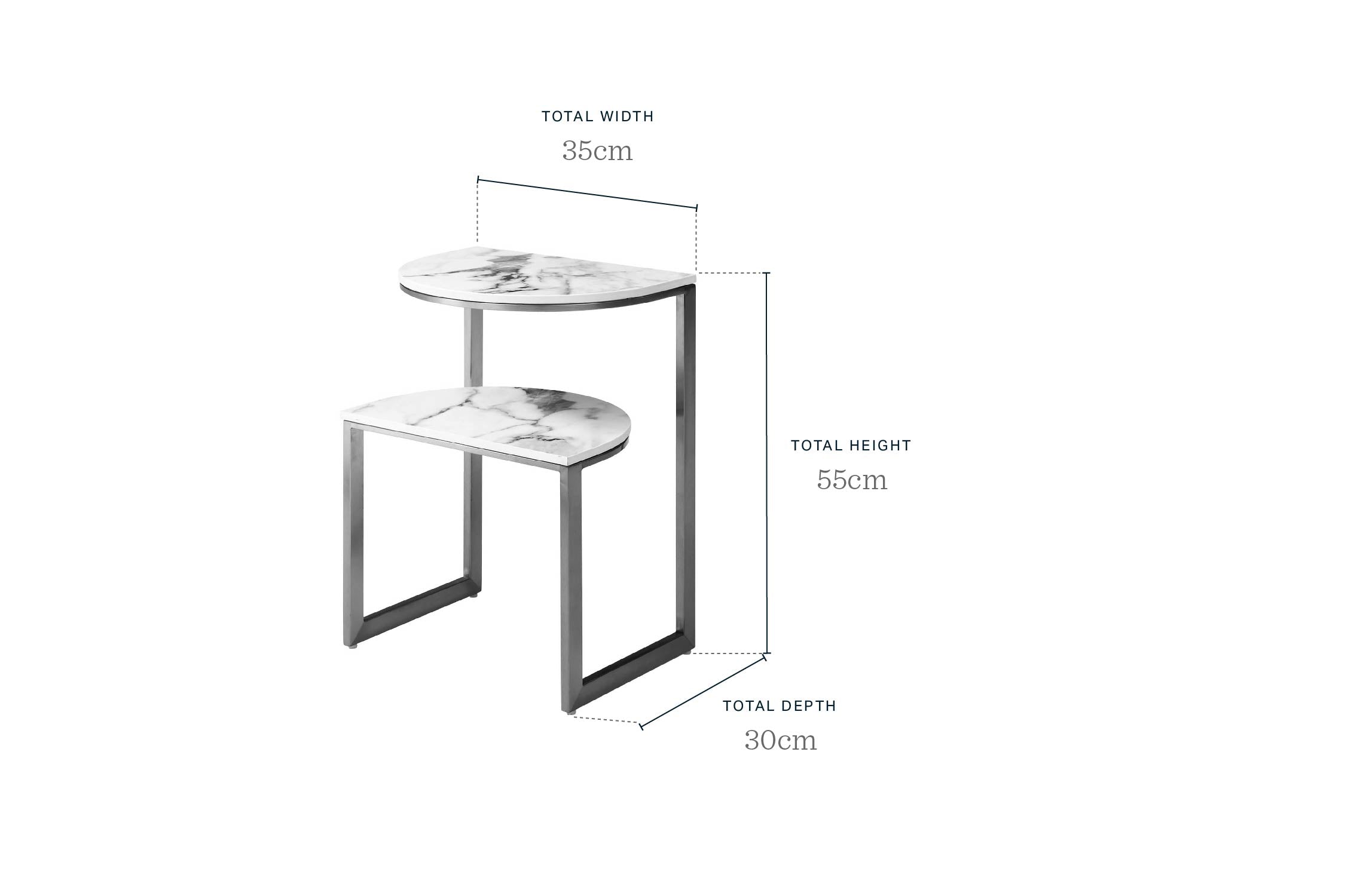Demi white calacatta ceramic side table