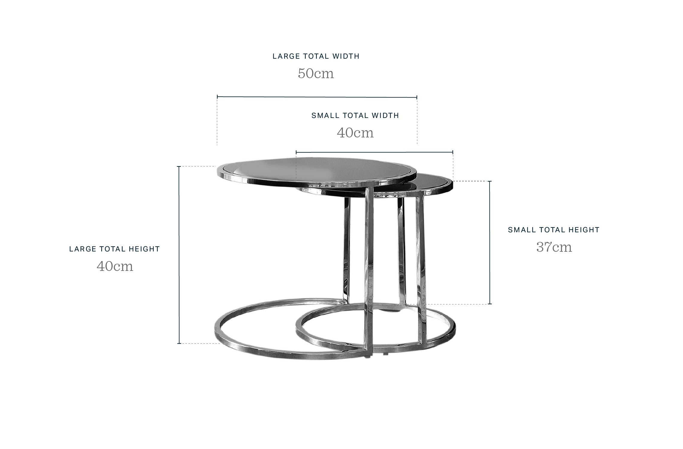 Thea Smoked Mirror Nest Of Tables