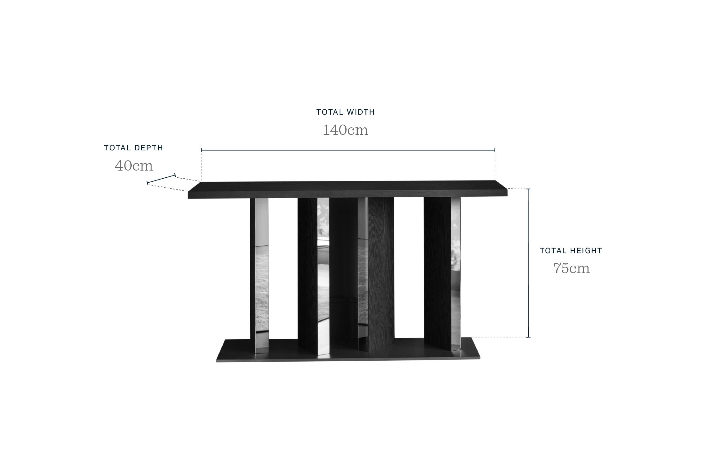 Holland black ash console table
