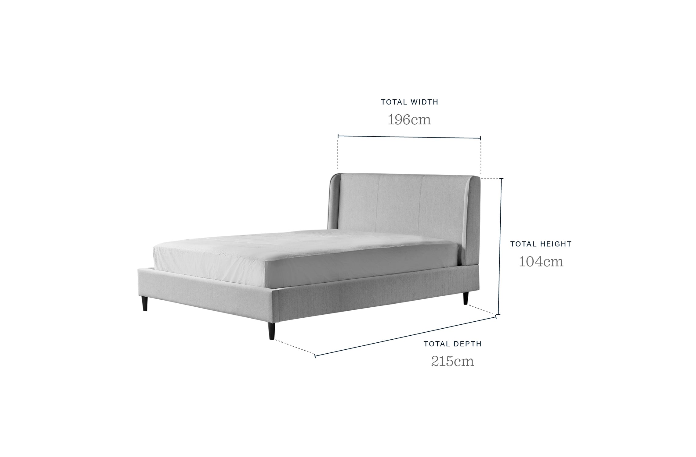 Paolo ivory dual tone fabric super king bed