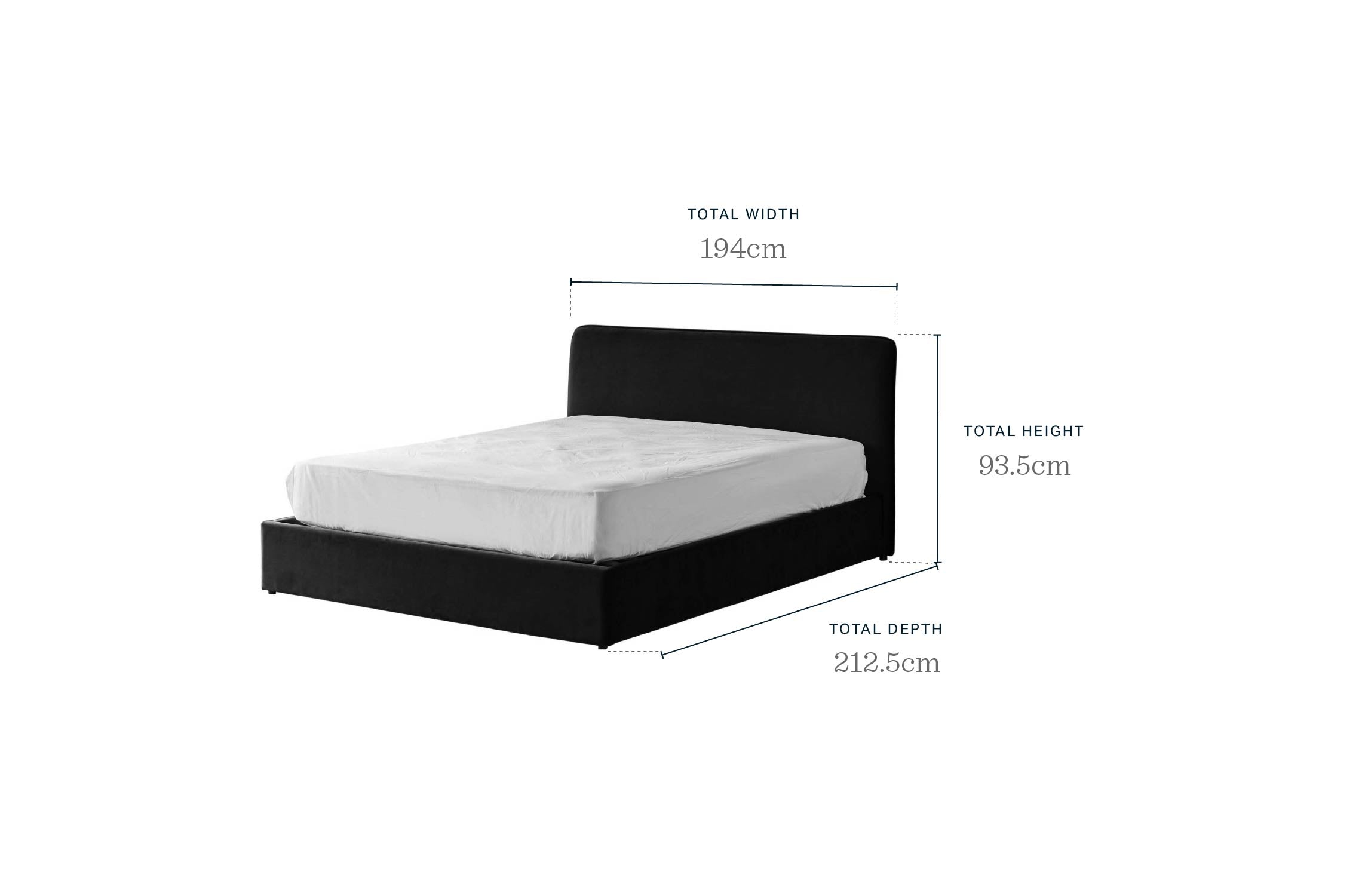 Turin dark navy velvet super king size ottoman storage bed