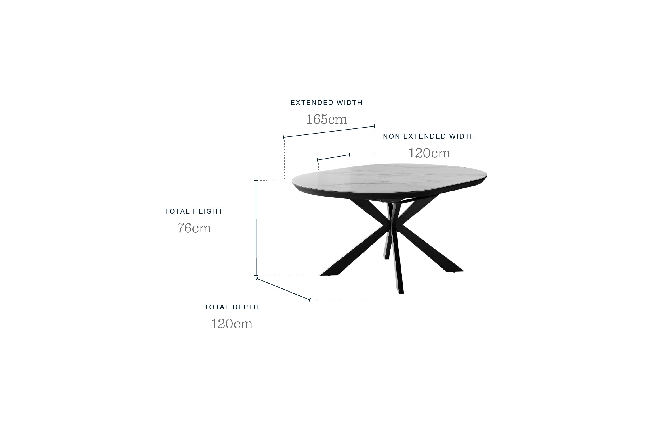 Hayden white round ceramic extending 4 to 6 dining table