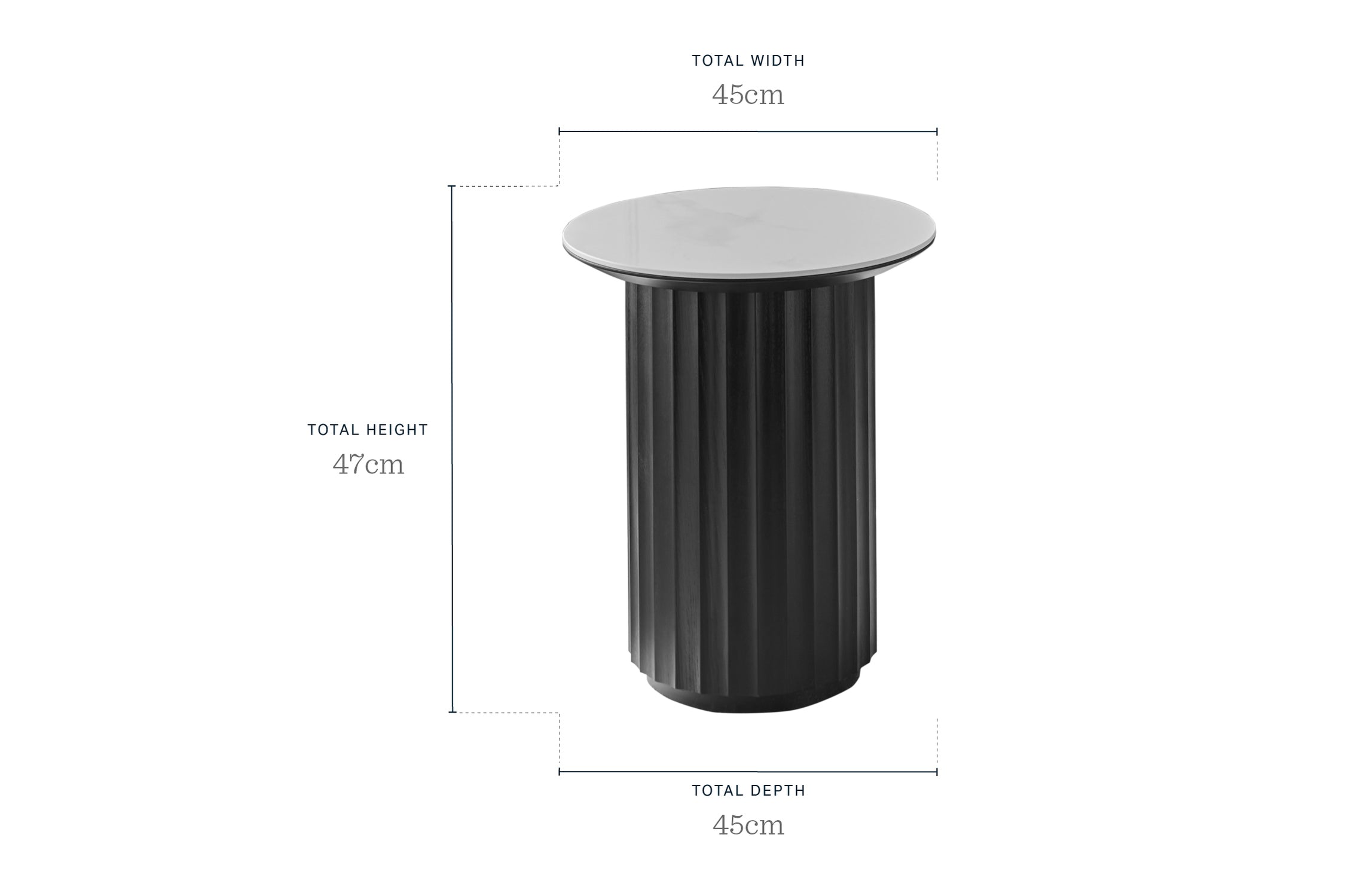 Hanne white ceramic side table