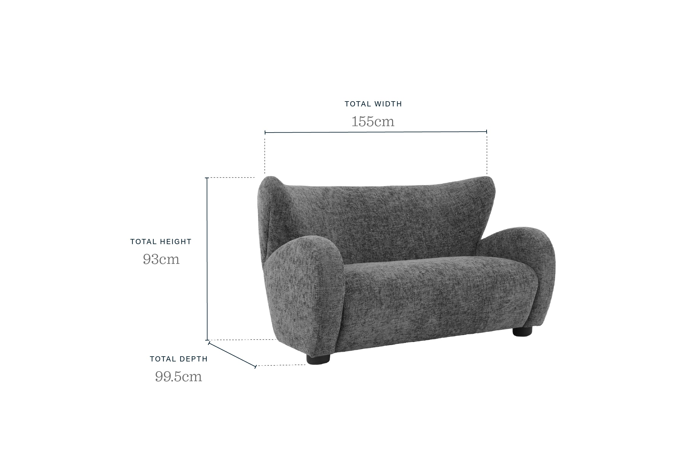Evelyn mocha fabric 2 seater sofa