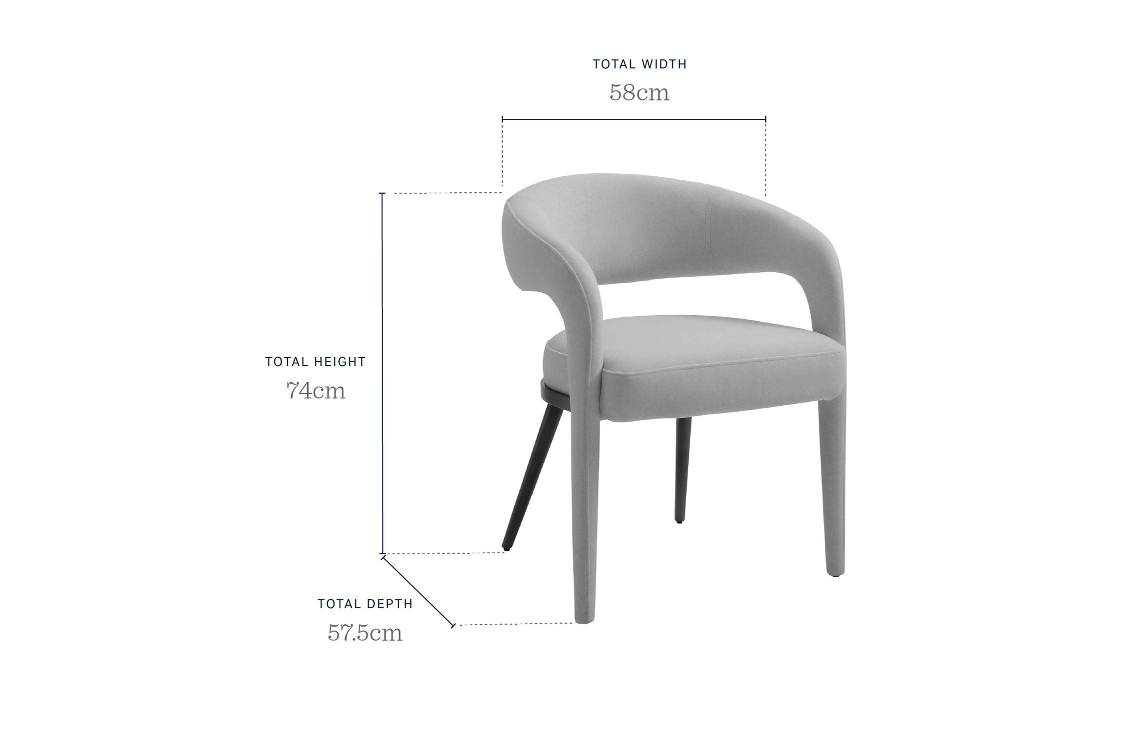 Rhett champagne velvet dining chair