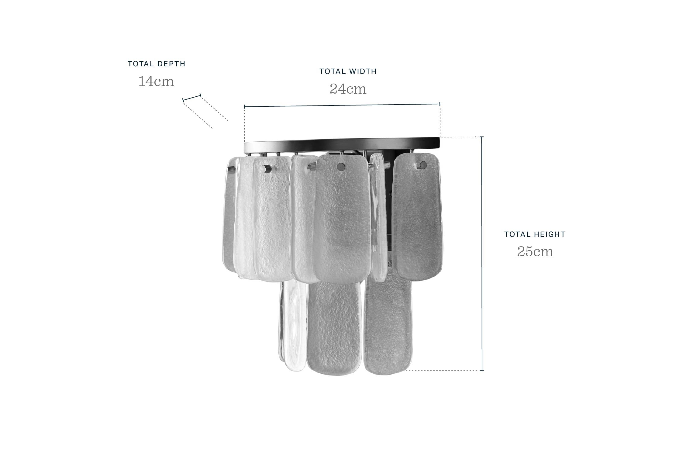 Estelle smoked ombre glass wall light