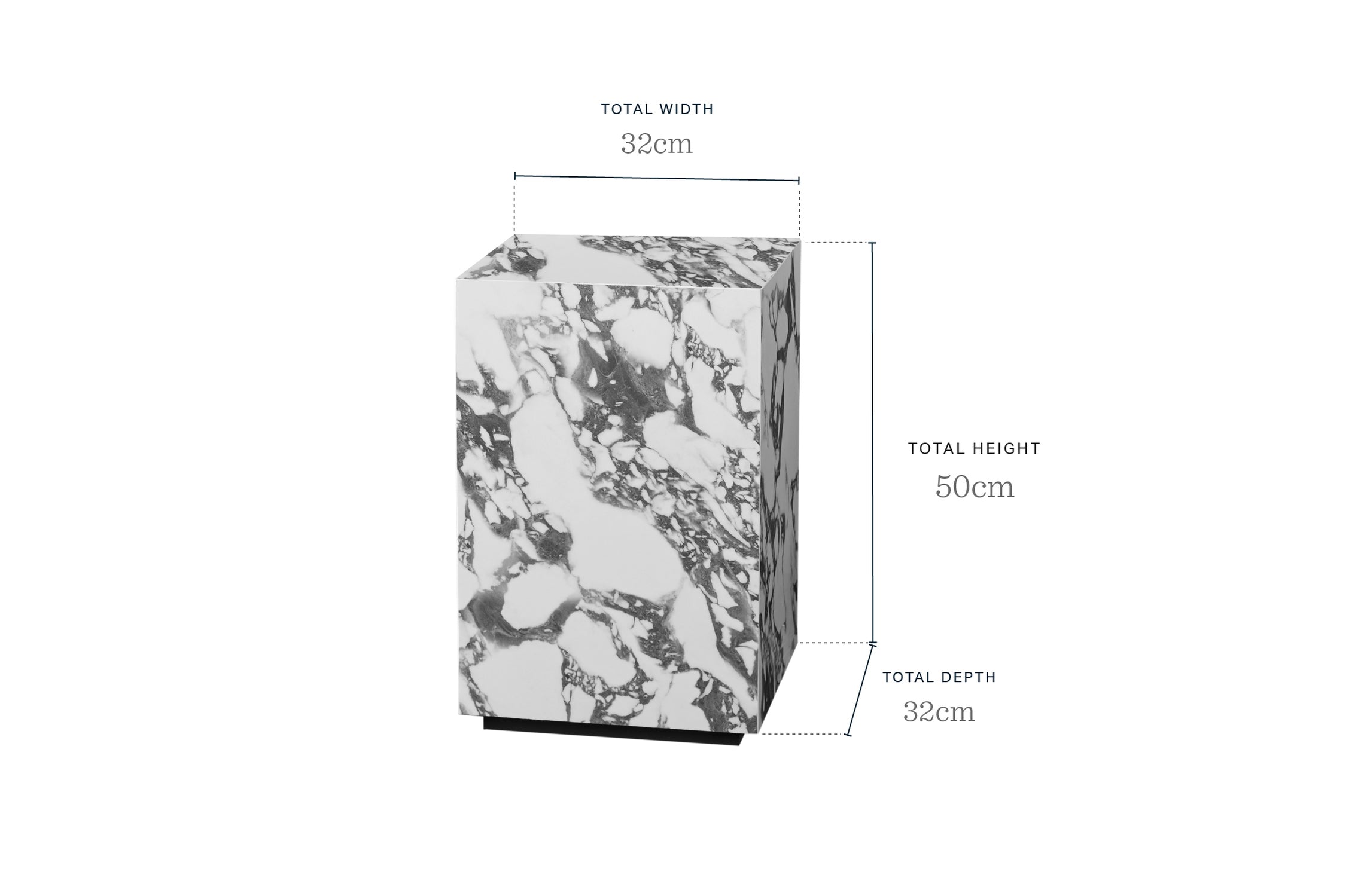 Russo white calacatta ceramic side table