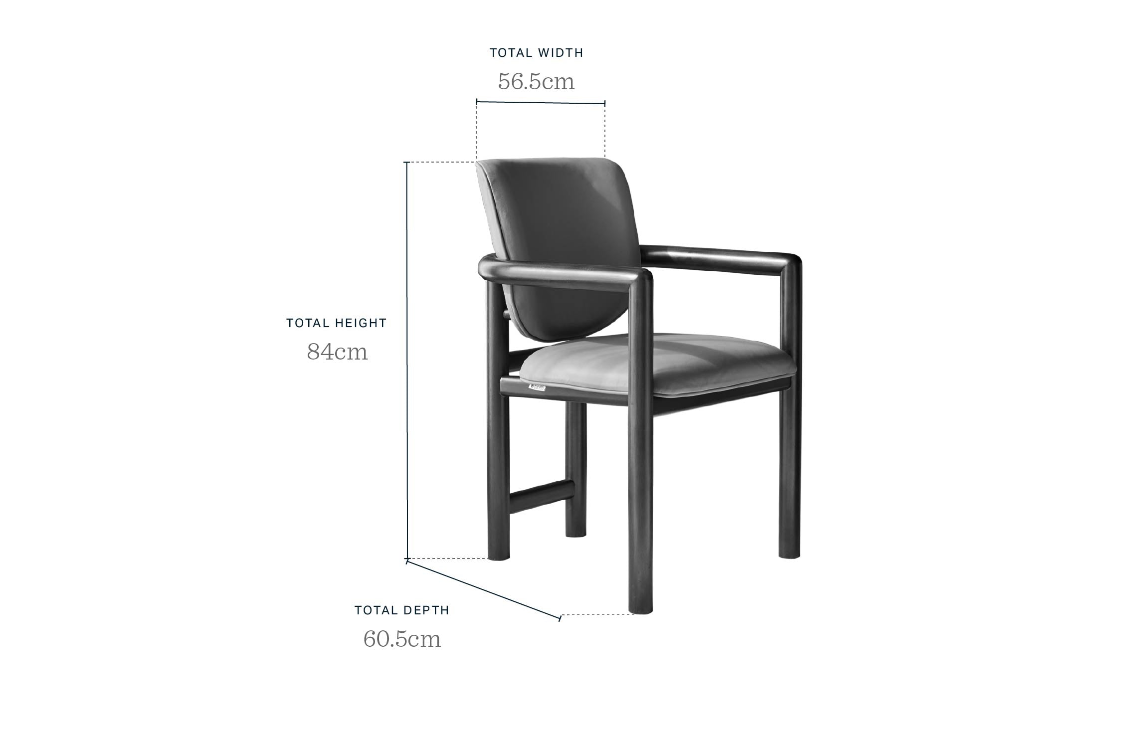 Esme mocha leather dining chair