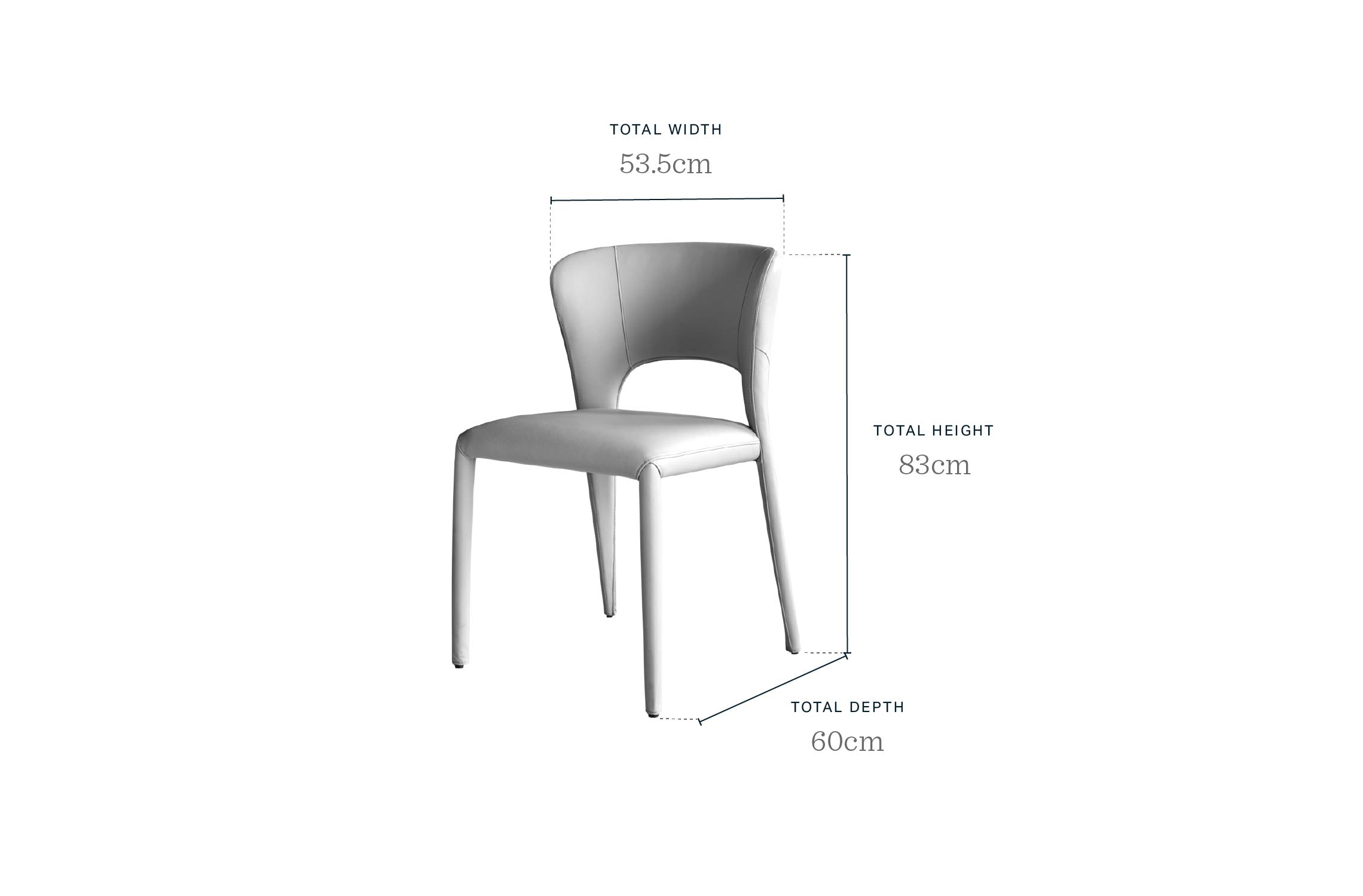 Jackson light grey leather dining chair