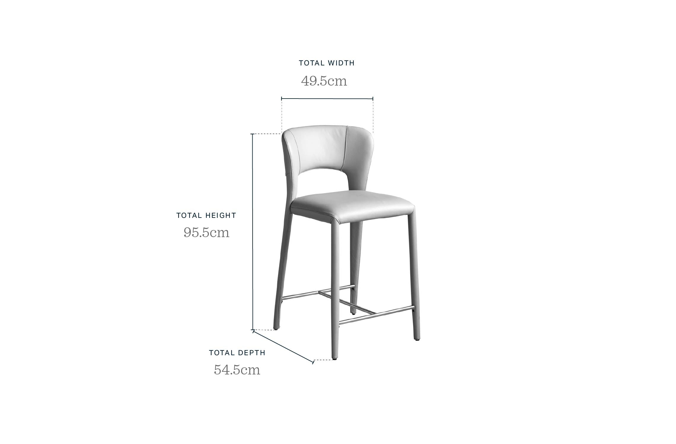 Jackson light grey leather bar stool