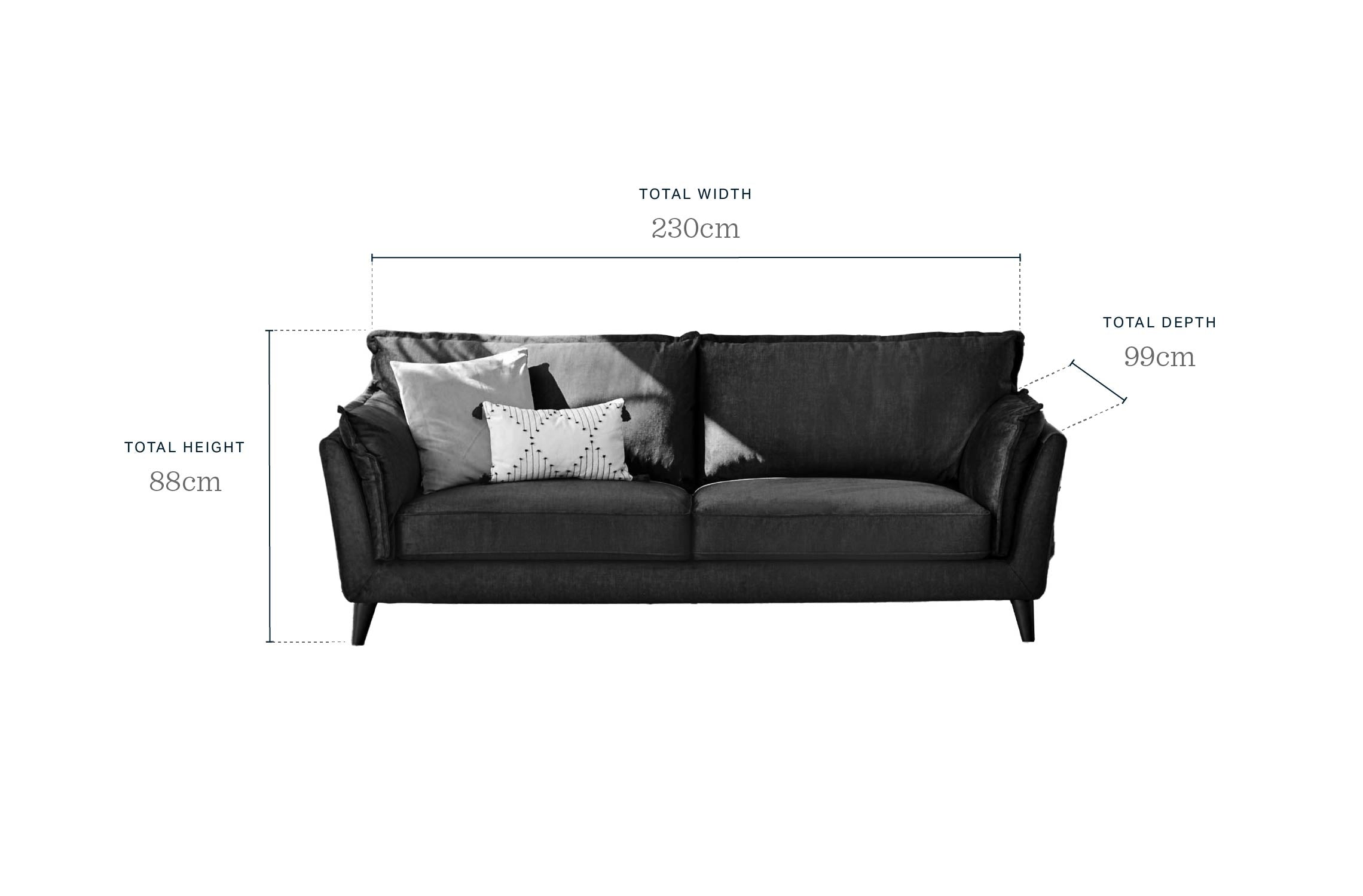 Otto mocha fabric 3 seater sofa