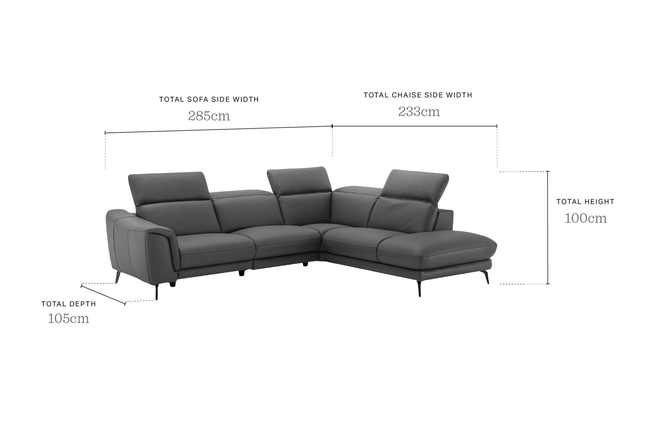 Connor natural leather right hand corner chaise sofa