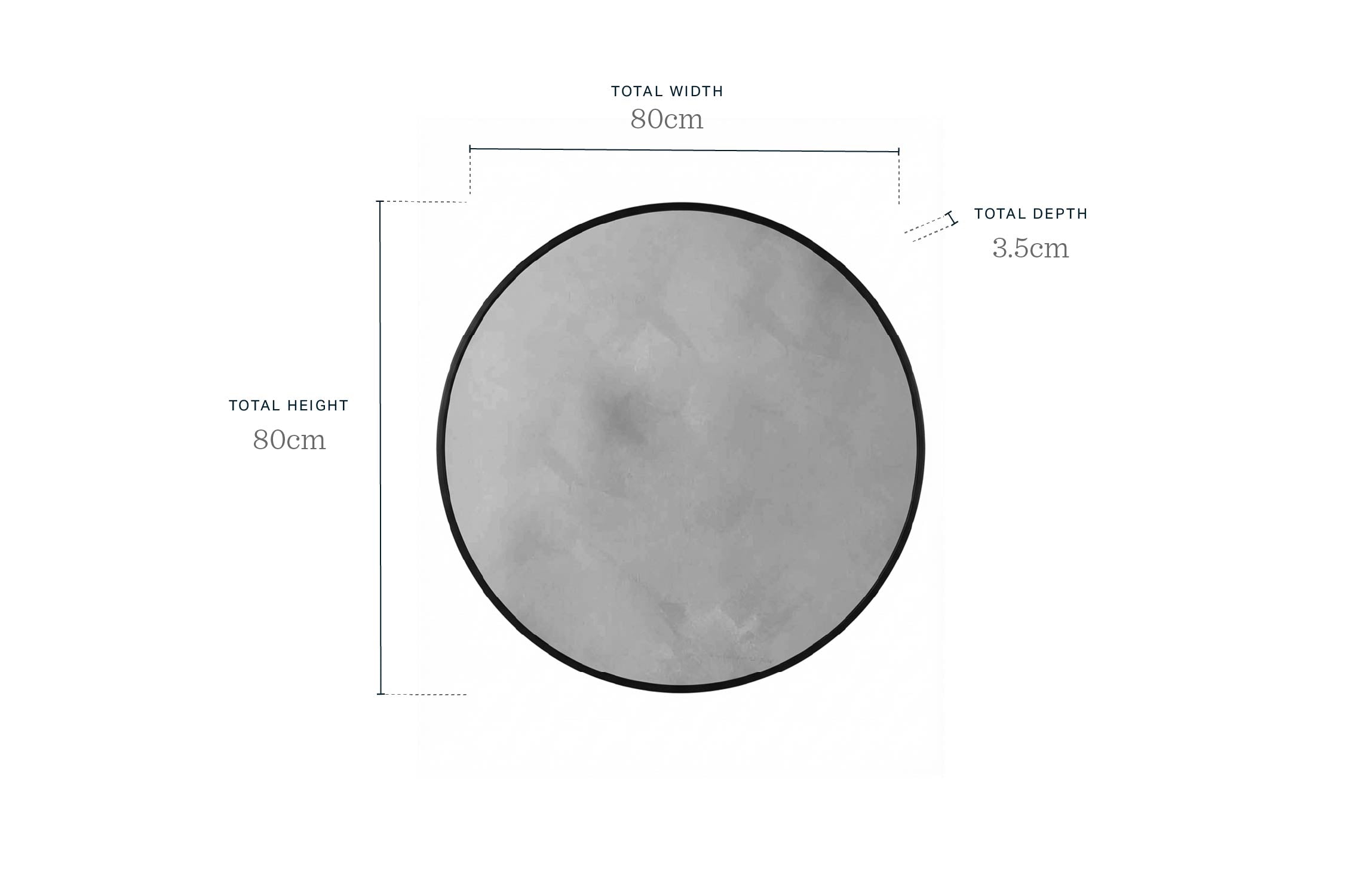 Yannis black large round wall mirror