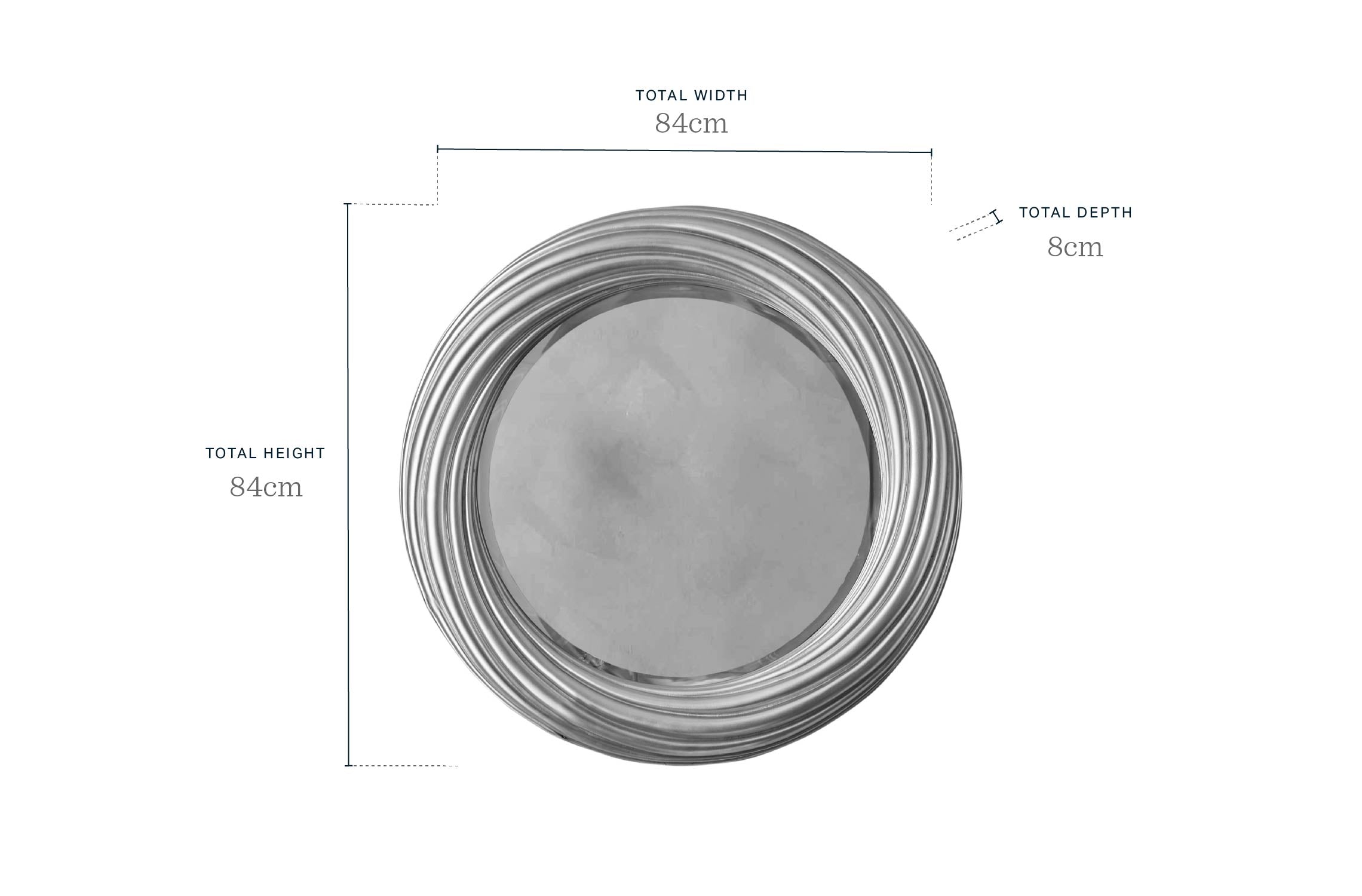 Kyla silver round mirror