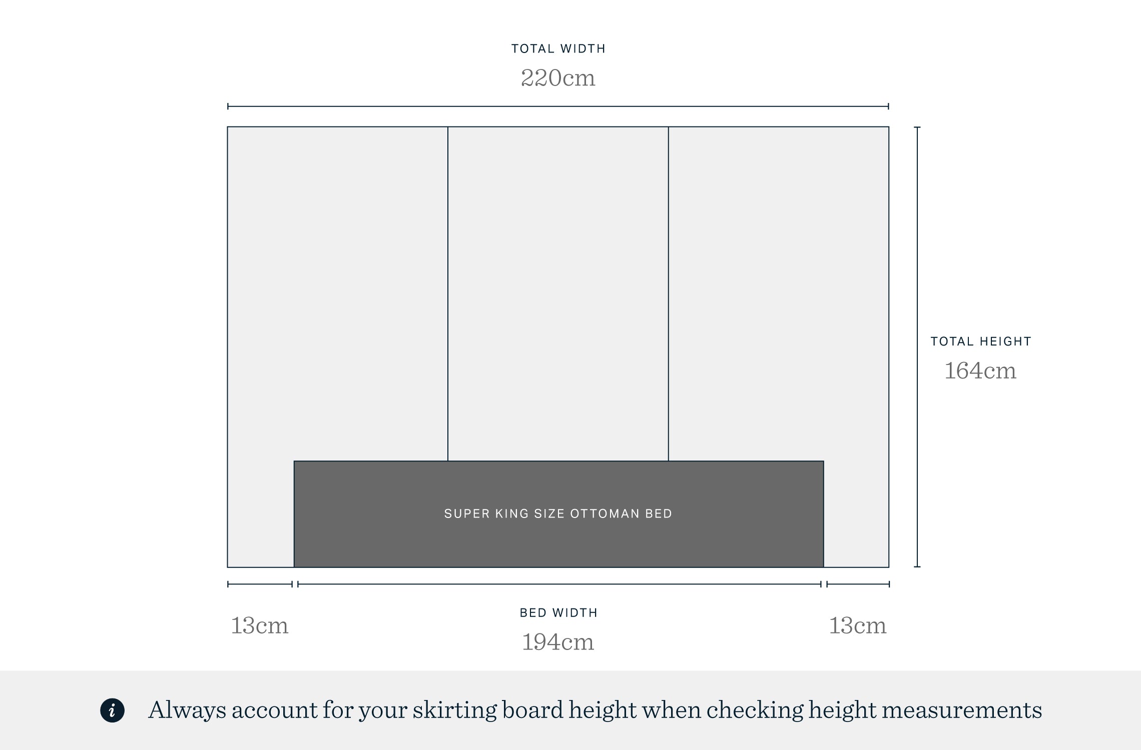 Penelope champagne natural mixed material super king ottoman bed with 3 panel headboard