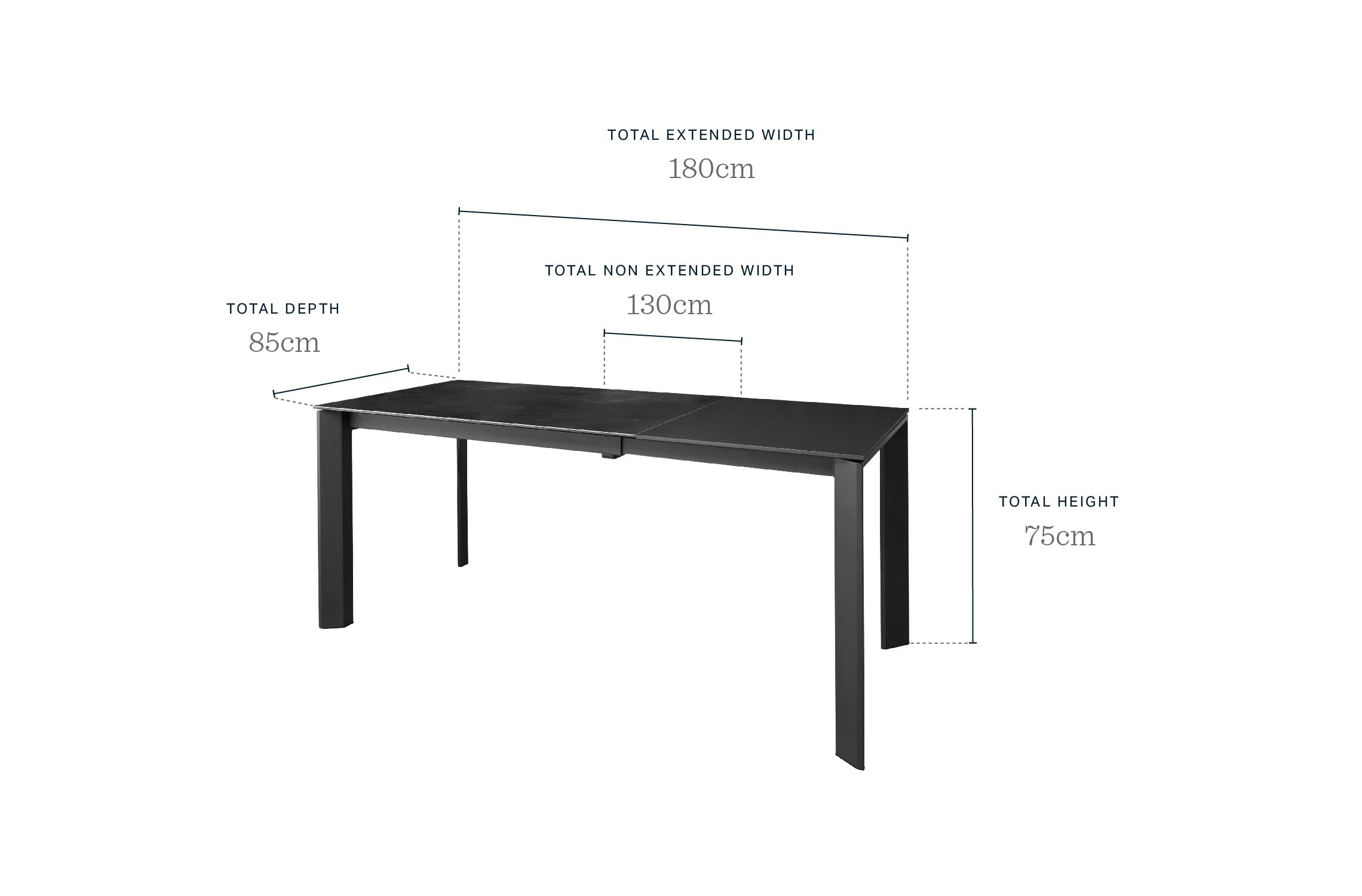 Louis natural ceramic extending 6 to 8 seater dining table
