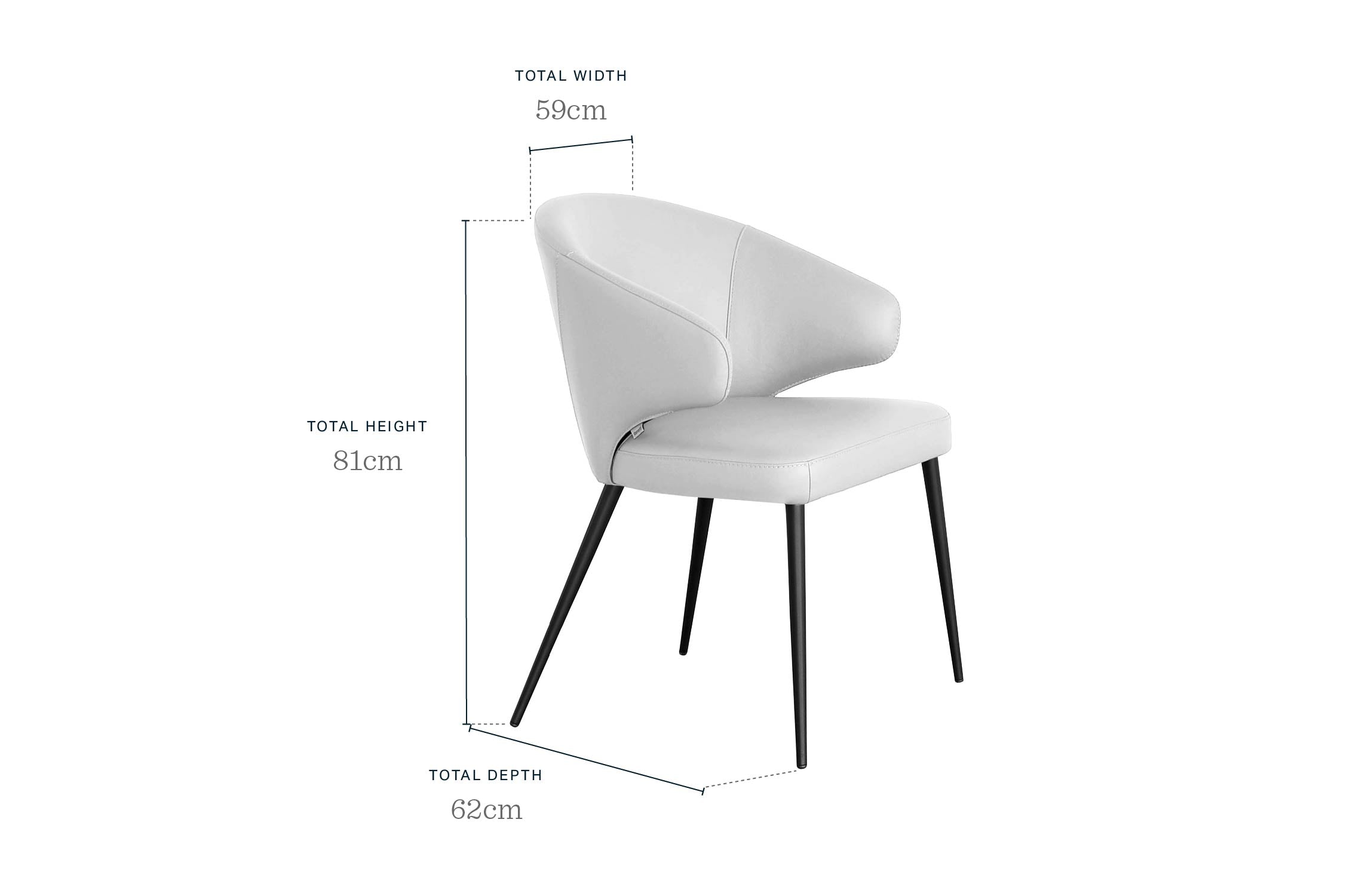 Landon black leather dining chair