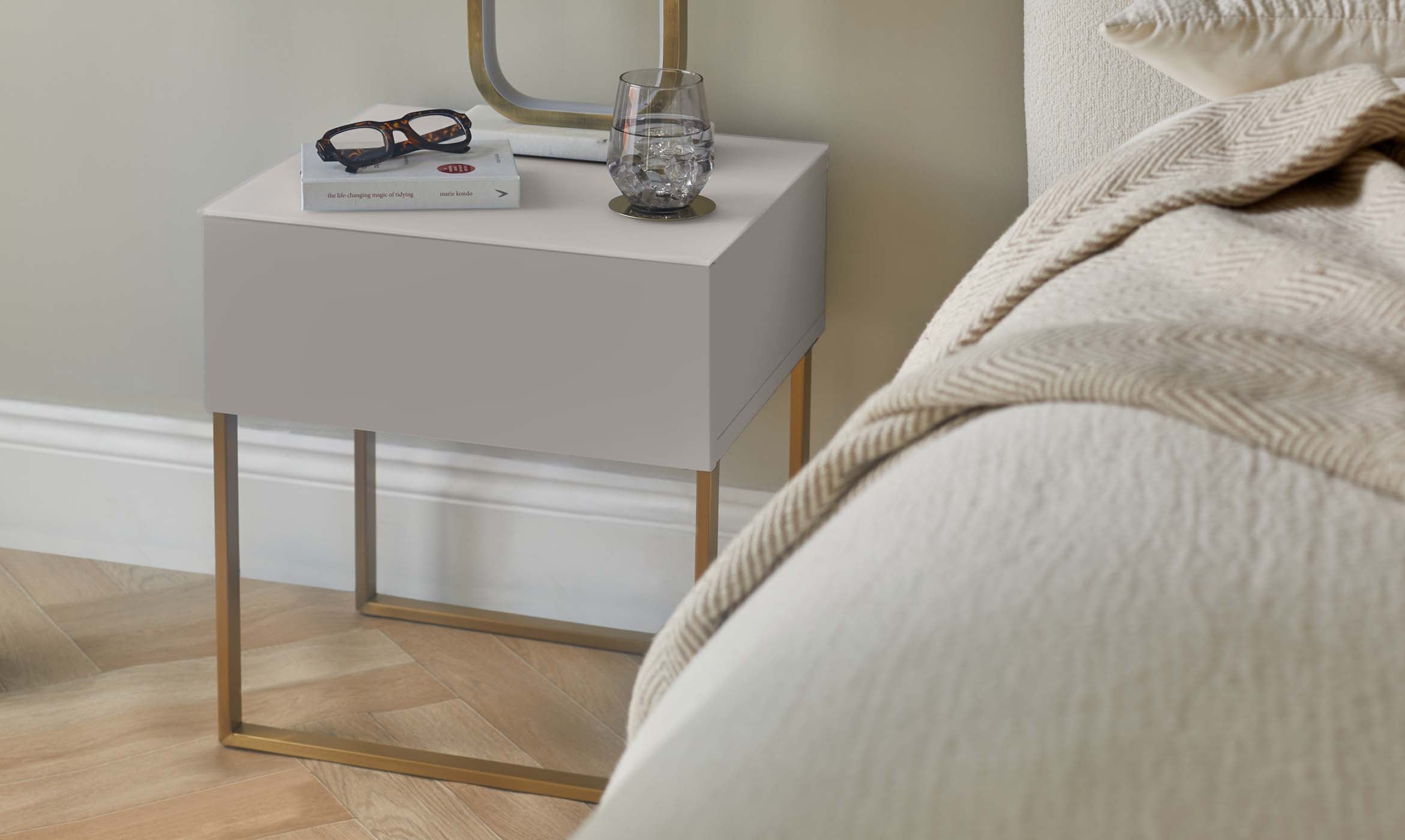 Benton Grey Single Drawer Bedside Table