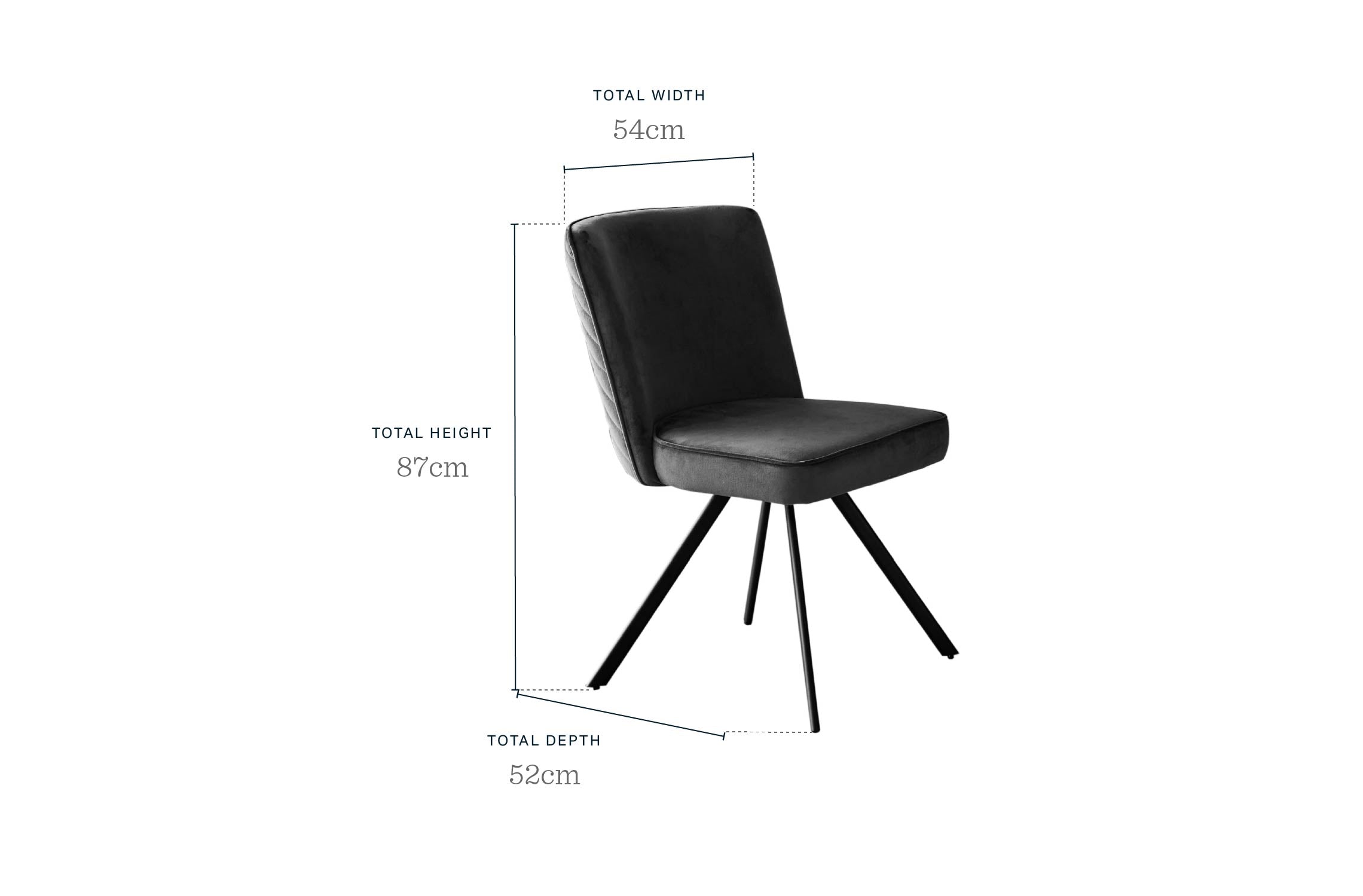 Serena Dark Grey Velvet Swivel Chair