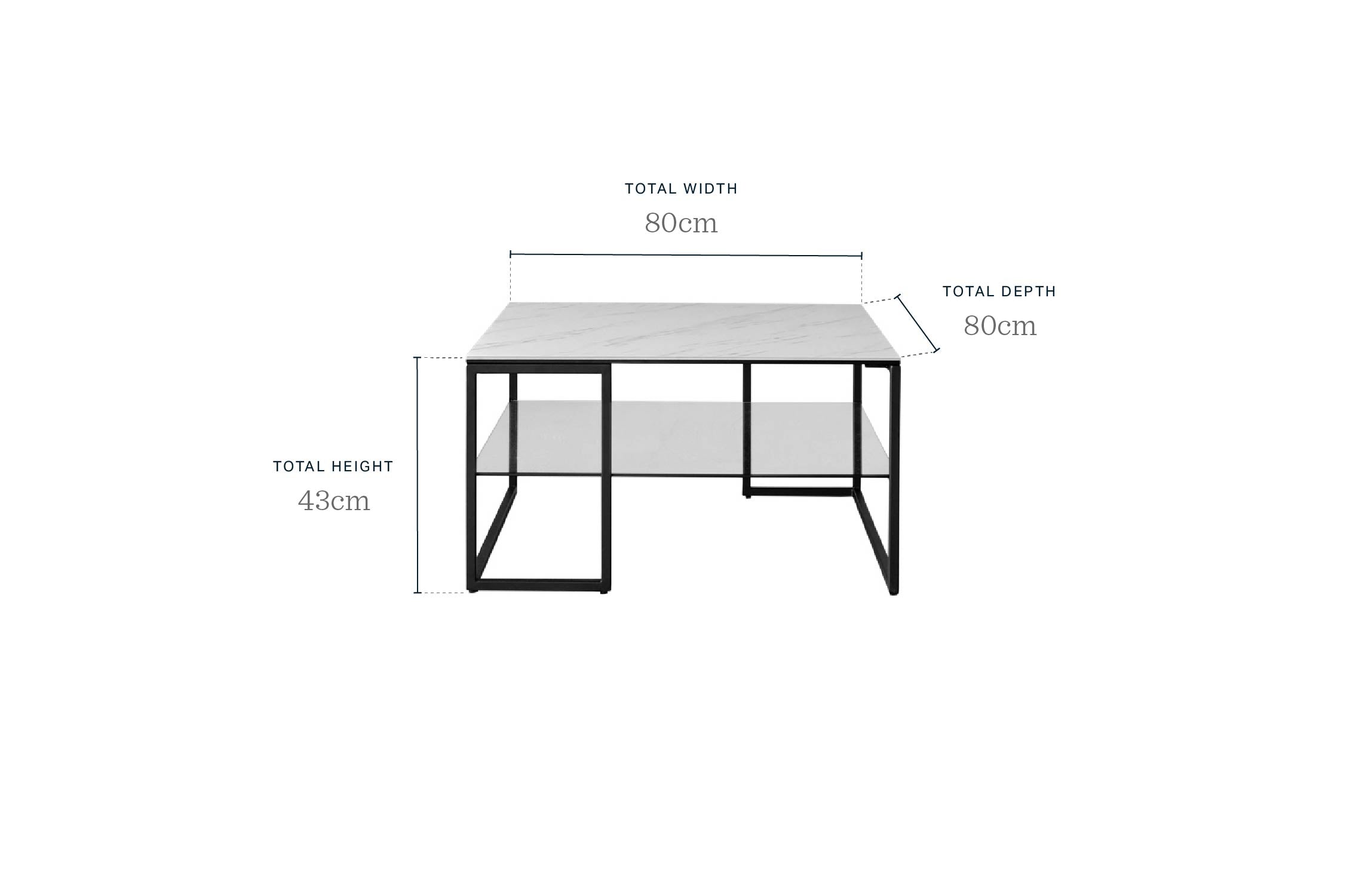 Georgia White Marbled Ceramic Coffee Table