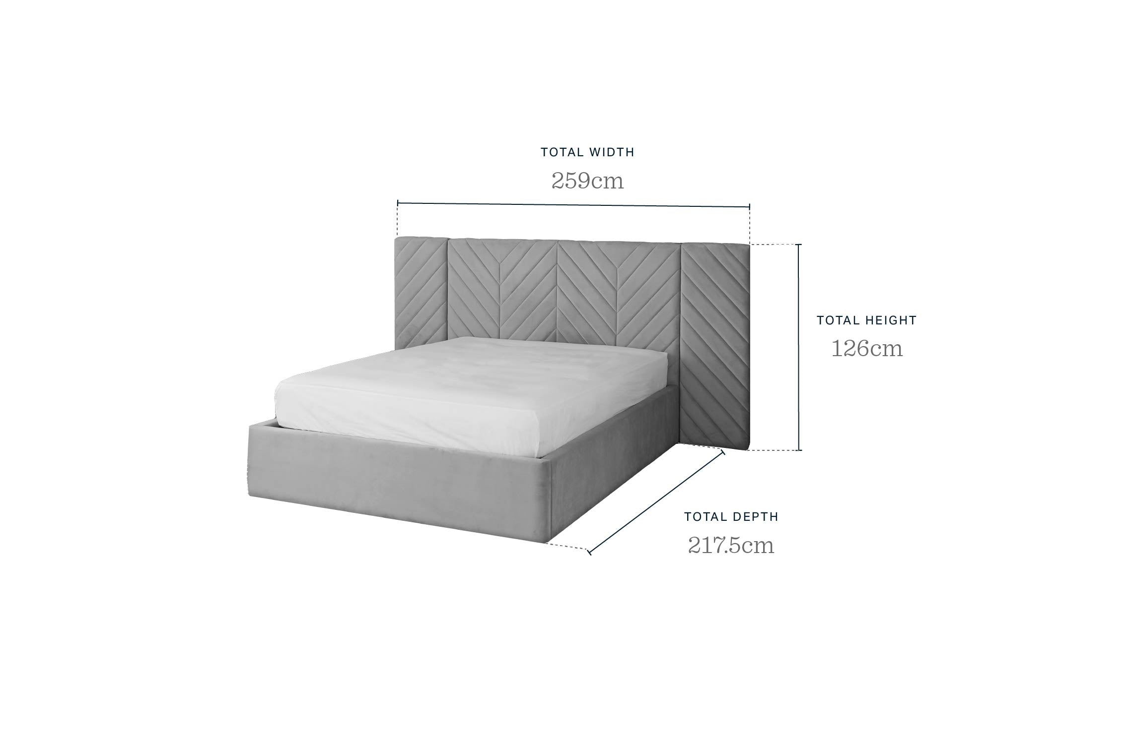 Octavia Luxe Champagne Velvet King Size Ottoman Storage Bed