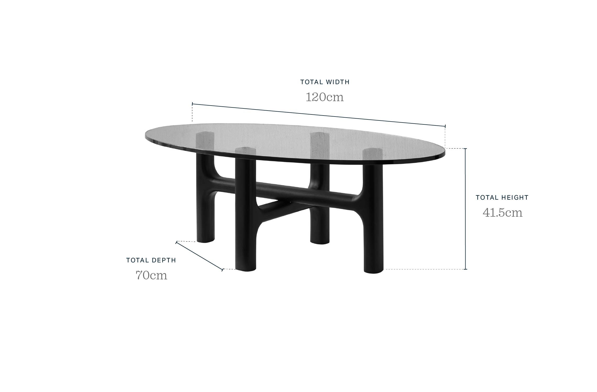 Brixton glass coffee table