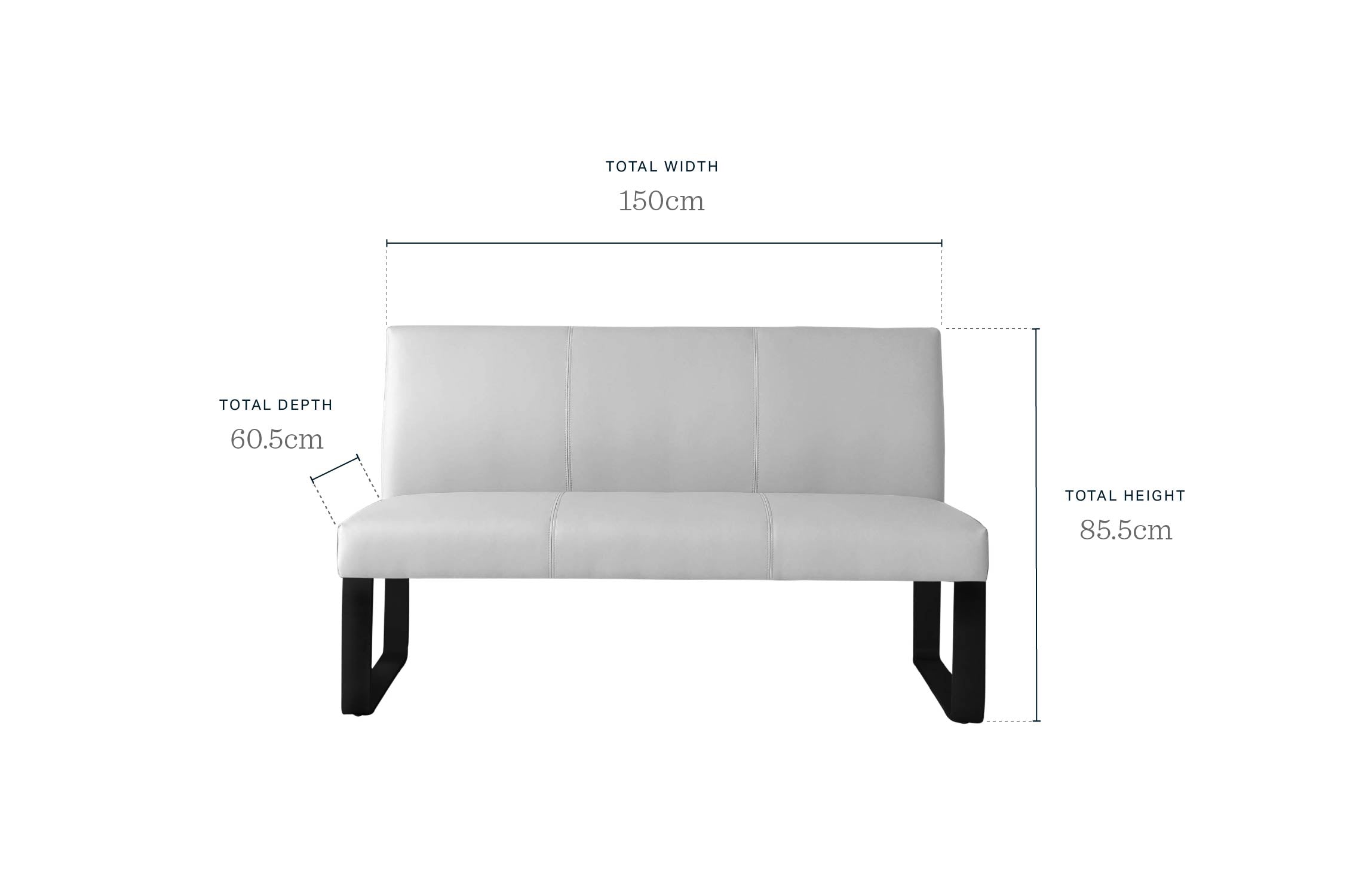 Loop olive green velvet 3 seater black metal dining bench with backrest