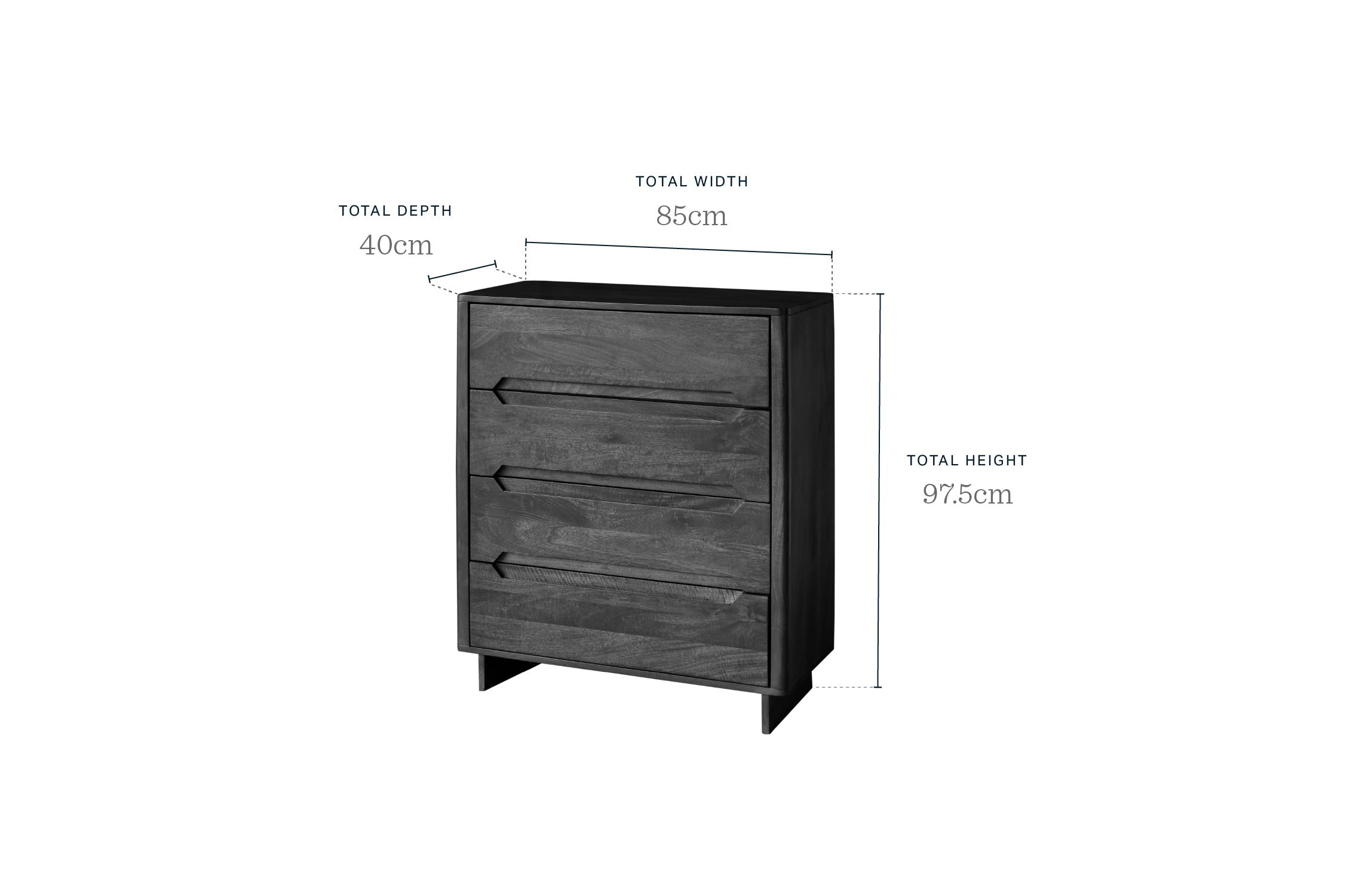 Bryce dark mango wood chest of drawers