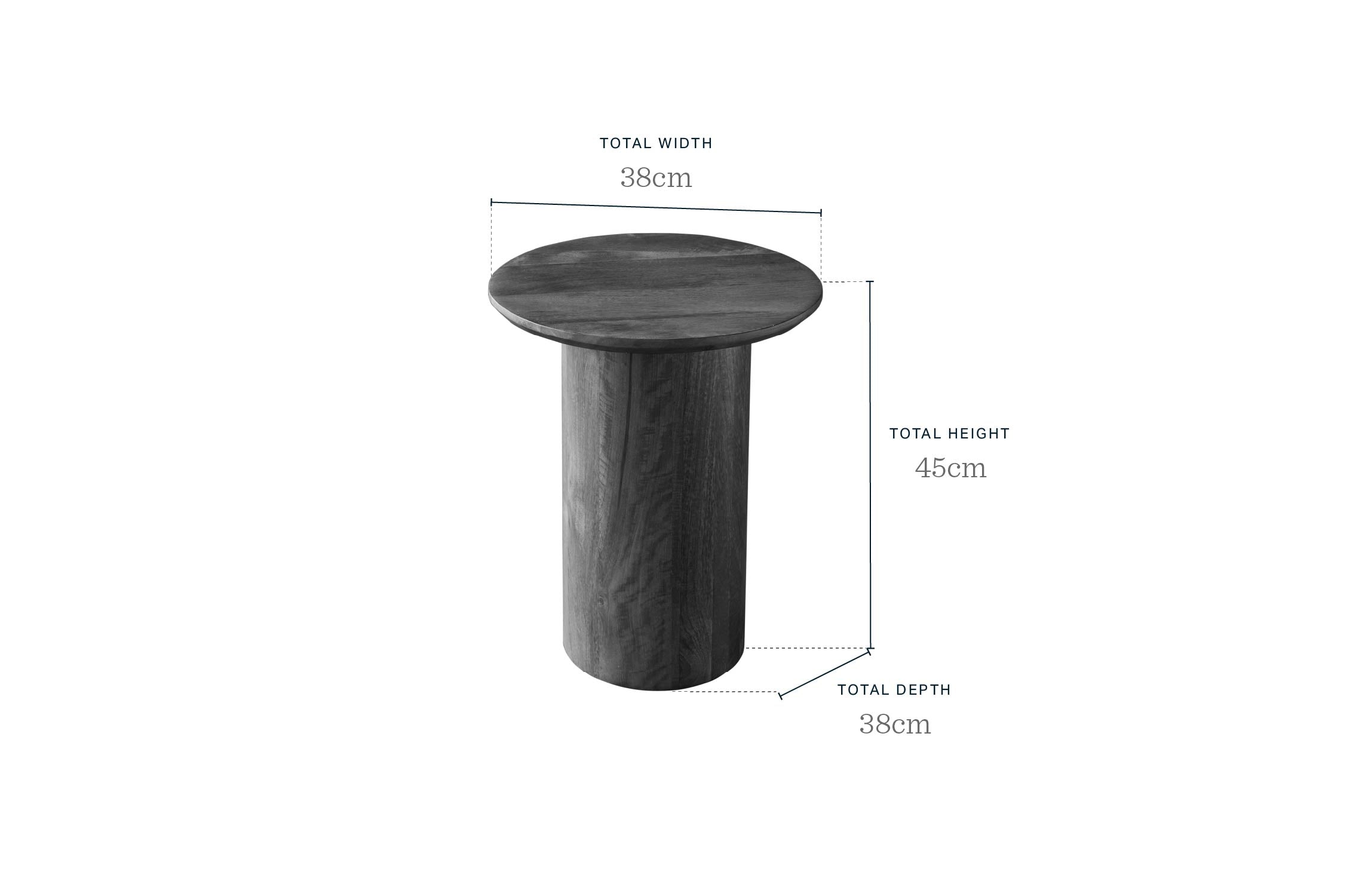 Cara light mango wood side table