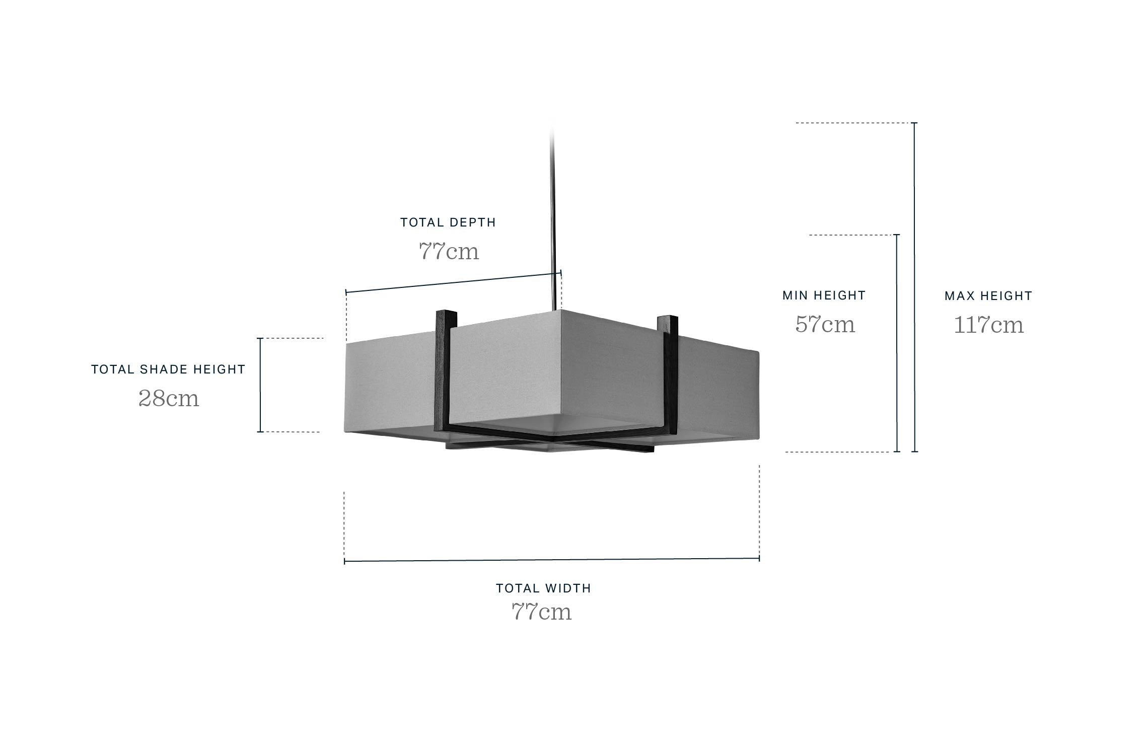 Addison natural linen 4 light adjustable pendant
