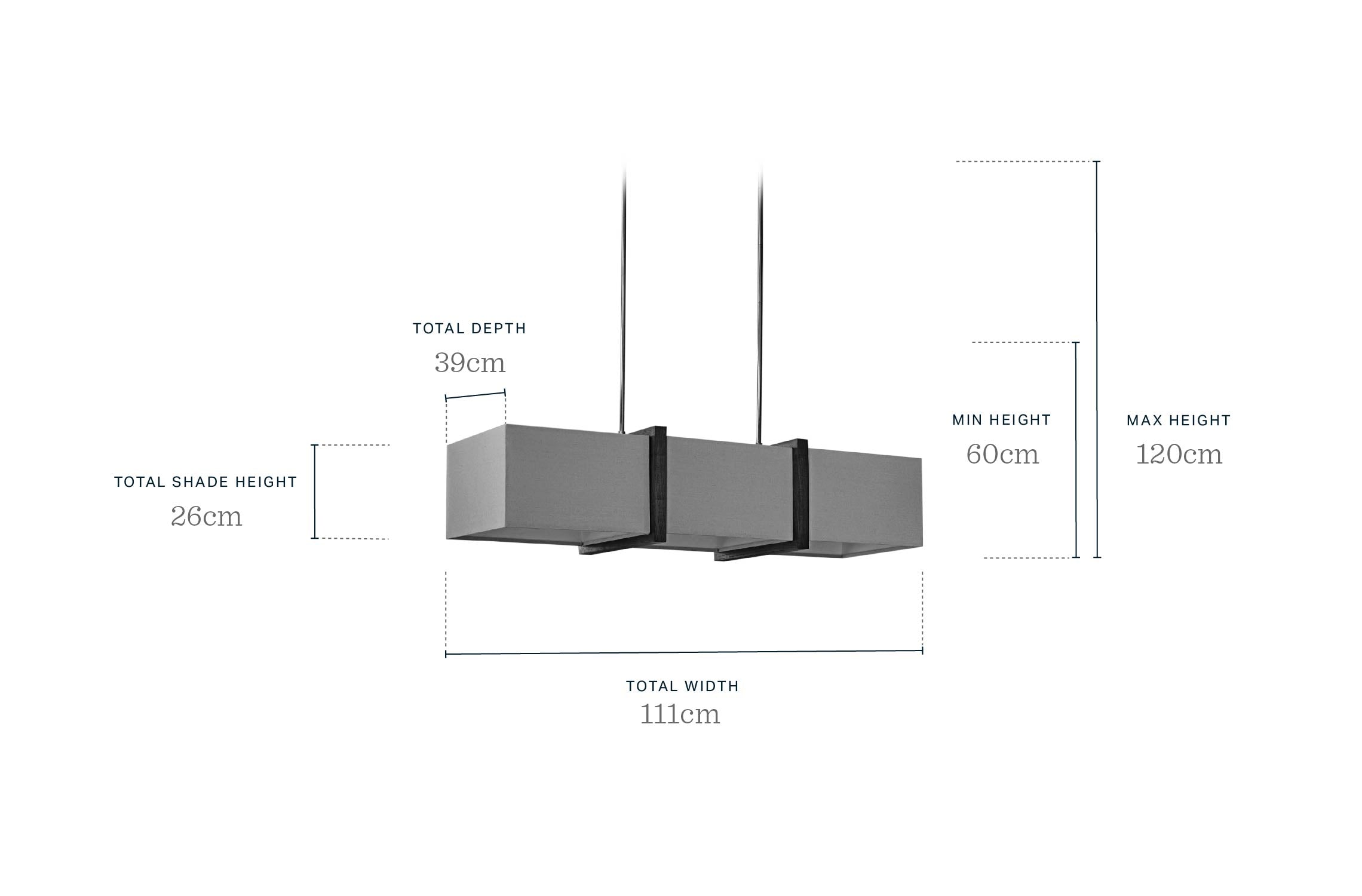 Addison natural linen 3 light adjustable pendant