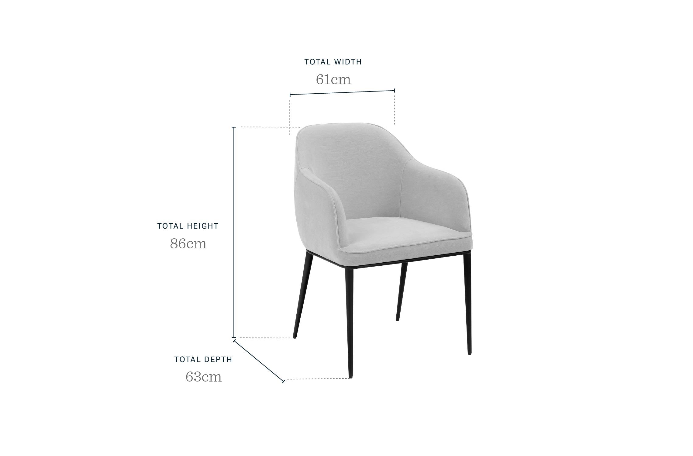 Harley natural grey chenille dining chair