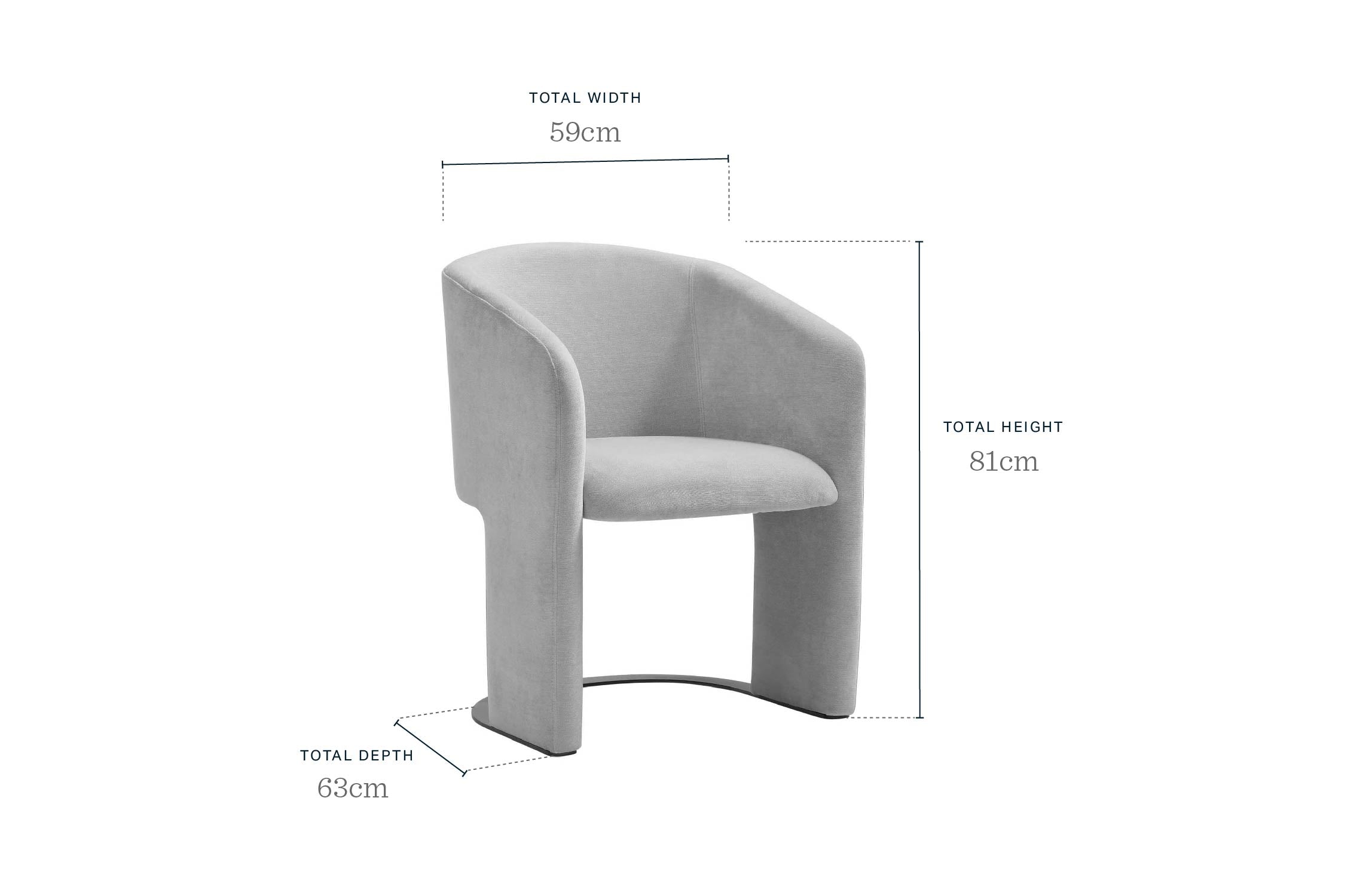 Leighton natural grey chenille dining chair