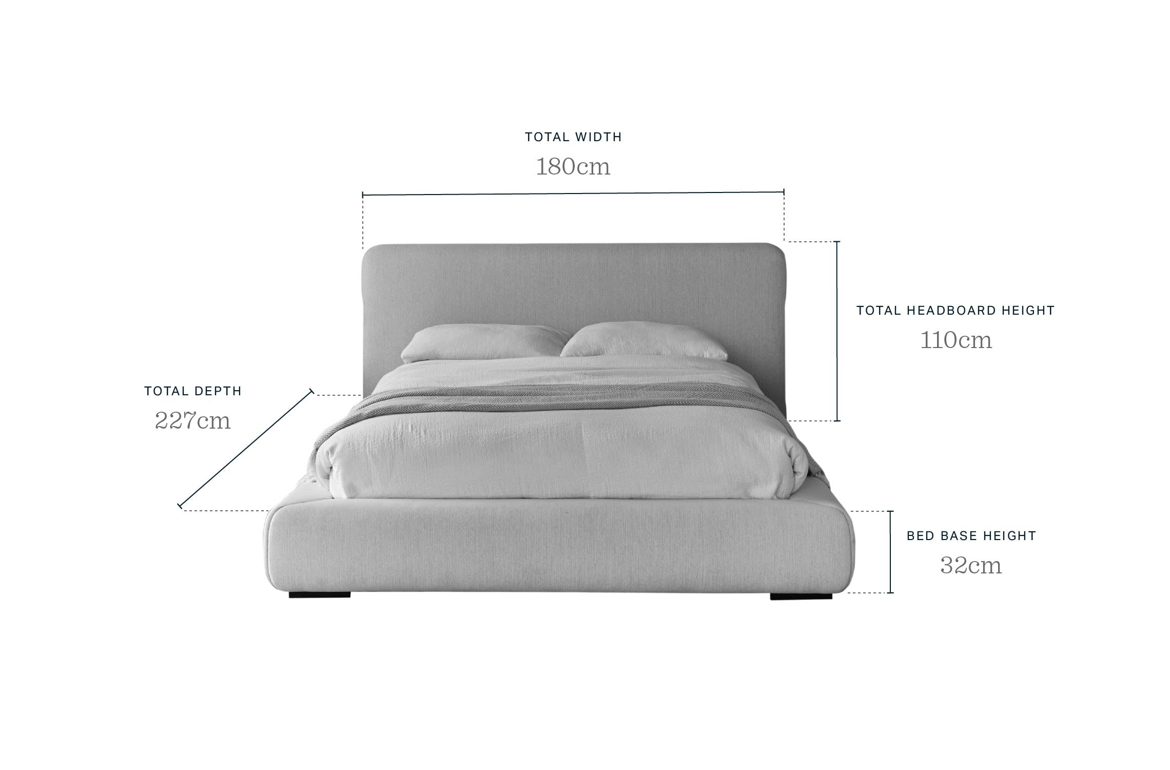 Taylor ivory dual tone fabric double ottoman storage bed