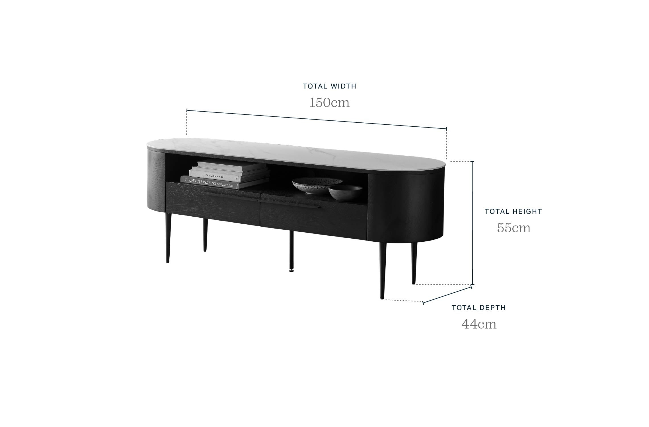 Manhattan marbled ceramic TV stand
