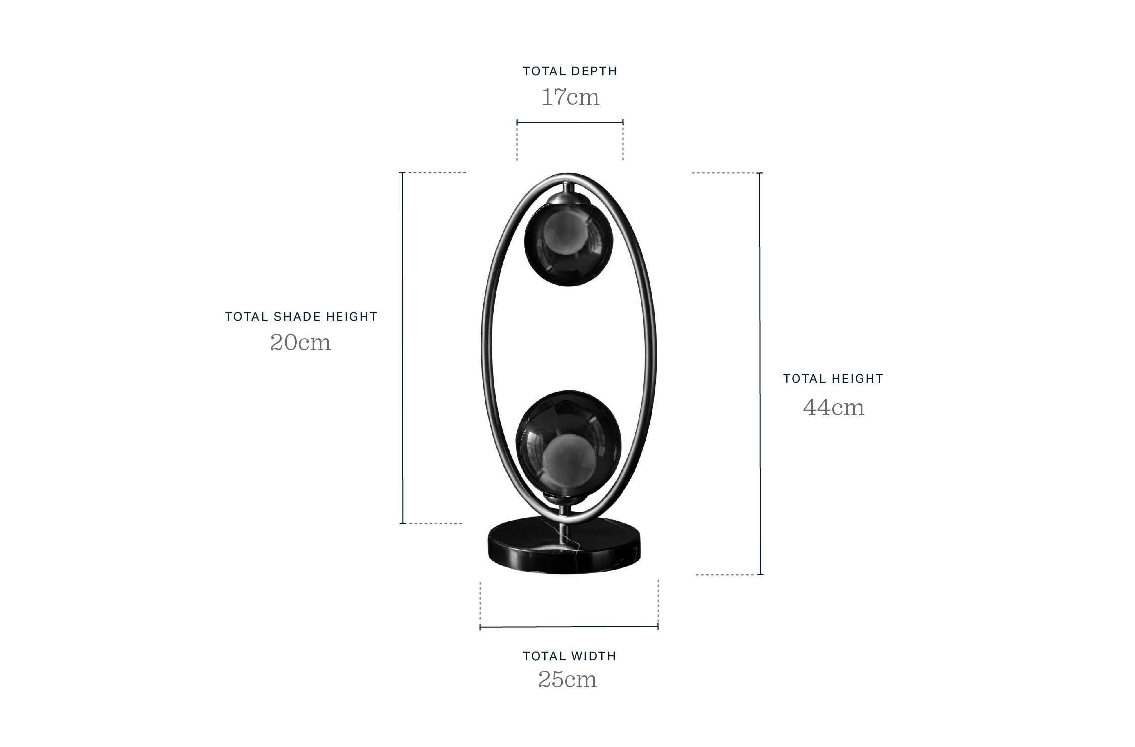 Riley mocha glass 2 light table lamp