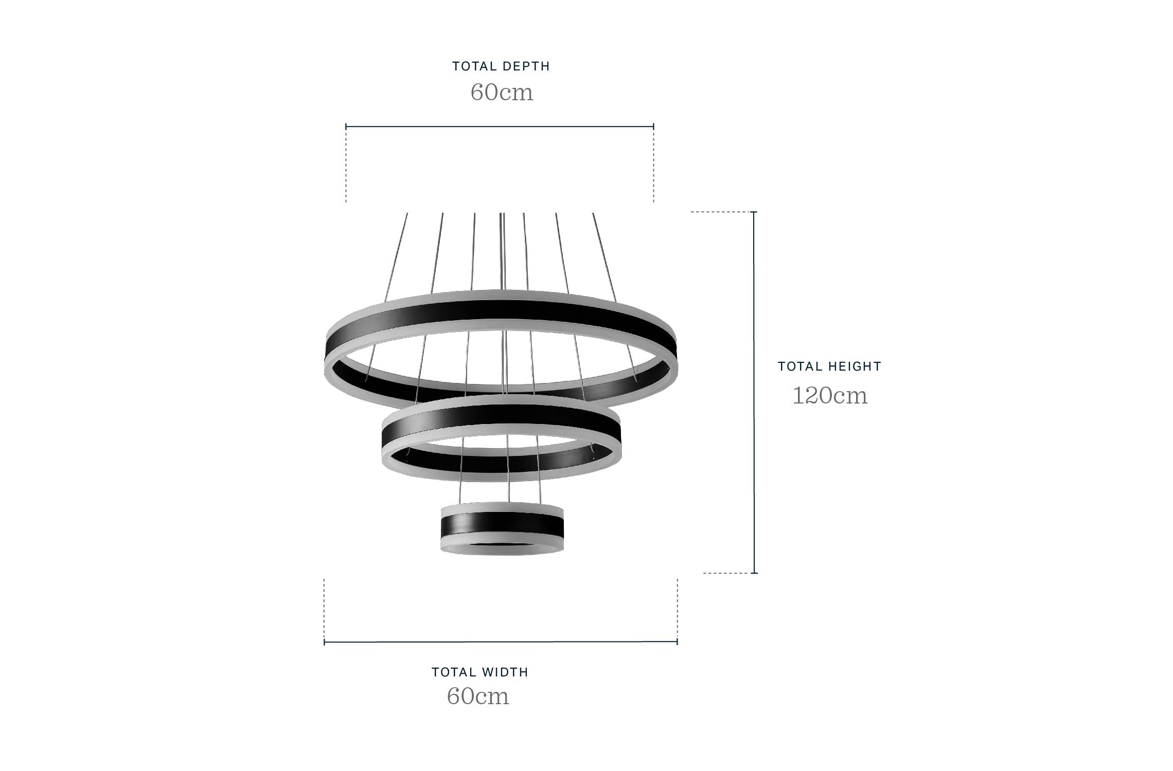 Solana black metal adjustable pendant light