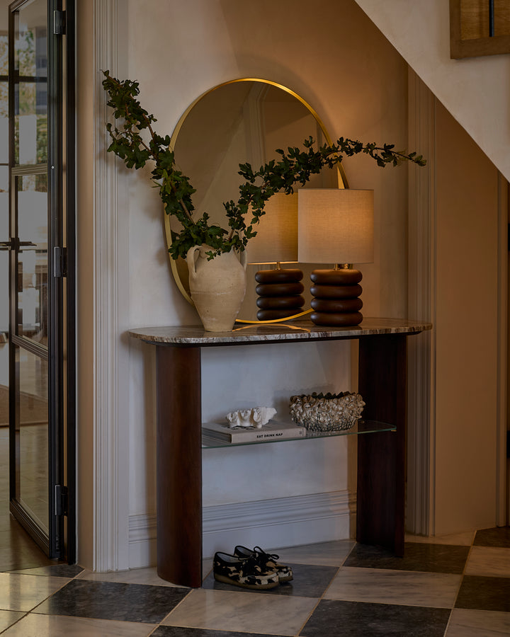 Adalynn toronto marble dark wood console table