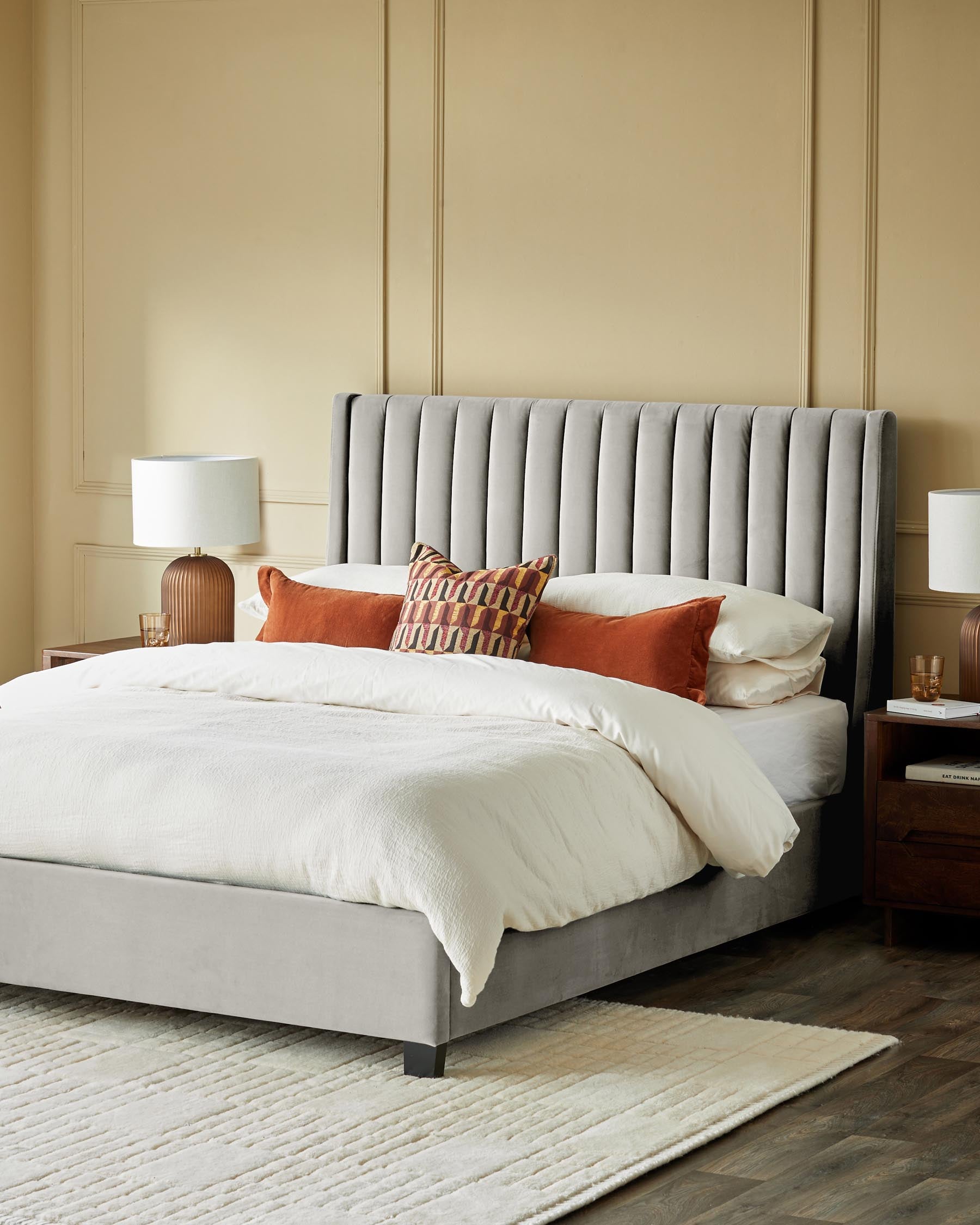 Amalfi light grey velvet double ottoman storage bed – Danetti