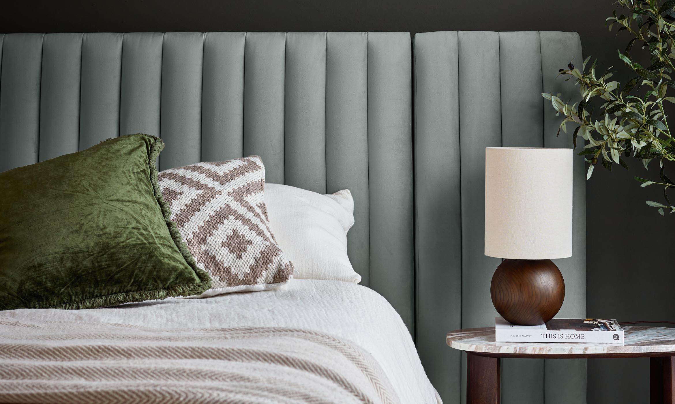 Amalfi luxe sage green velvet super king ottoman storage bed