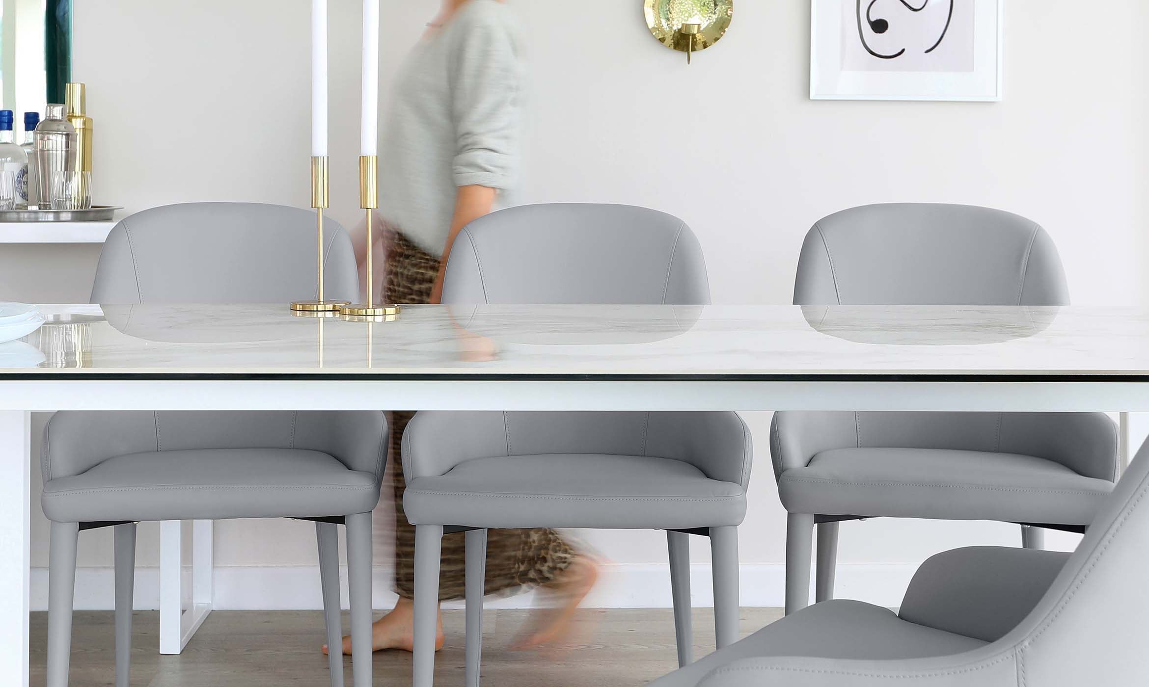 Kyro Mid Grey Faux Leather Dining Chair