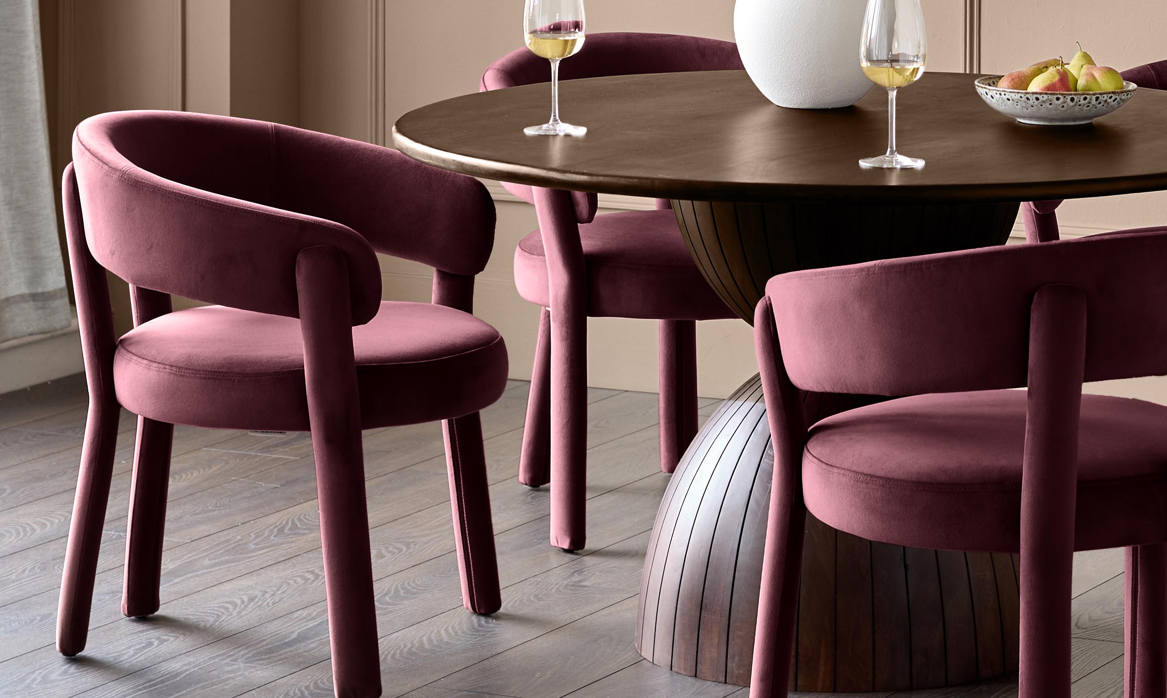 Anya plum velvet dining chair