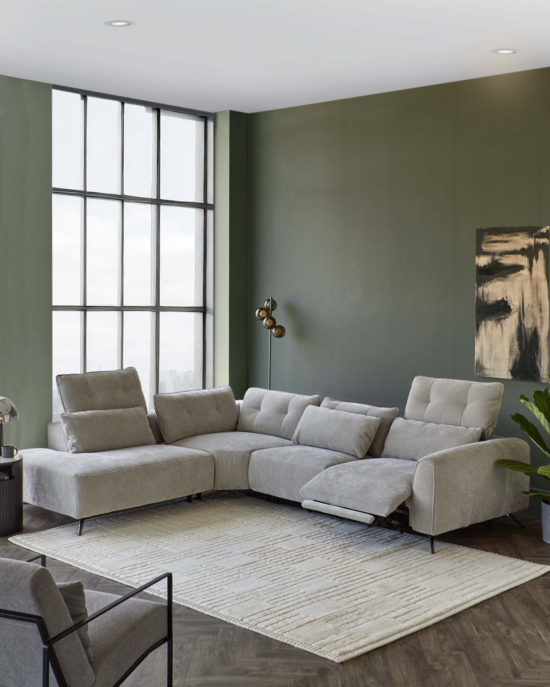 Arianna Light Grey Corner Chaise (Left Hand) – Danetti