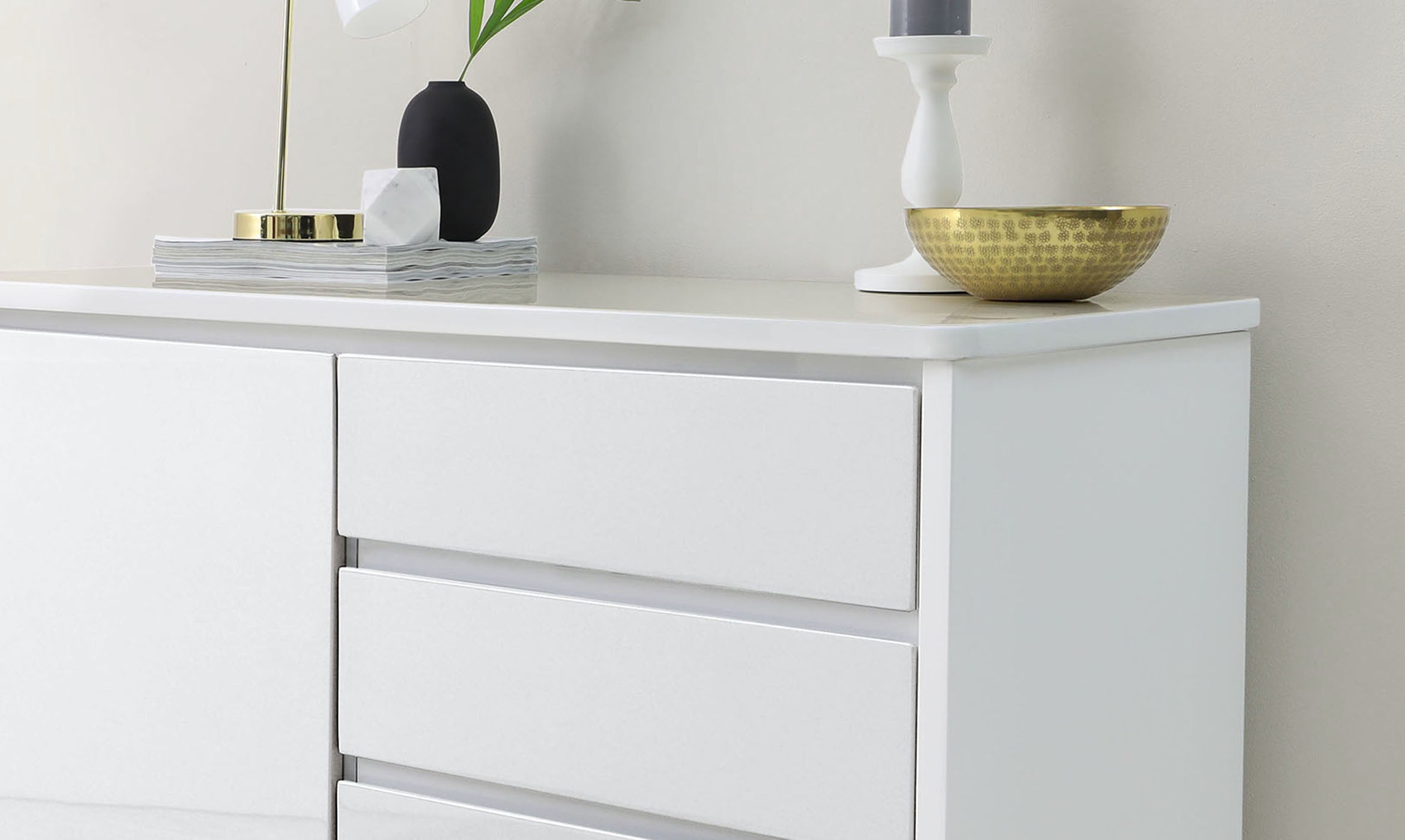 Assi Compact White Gloss Sideboard