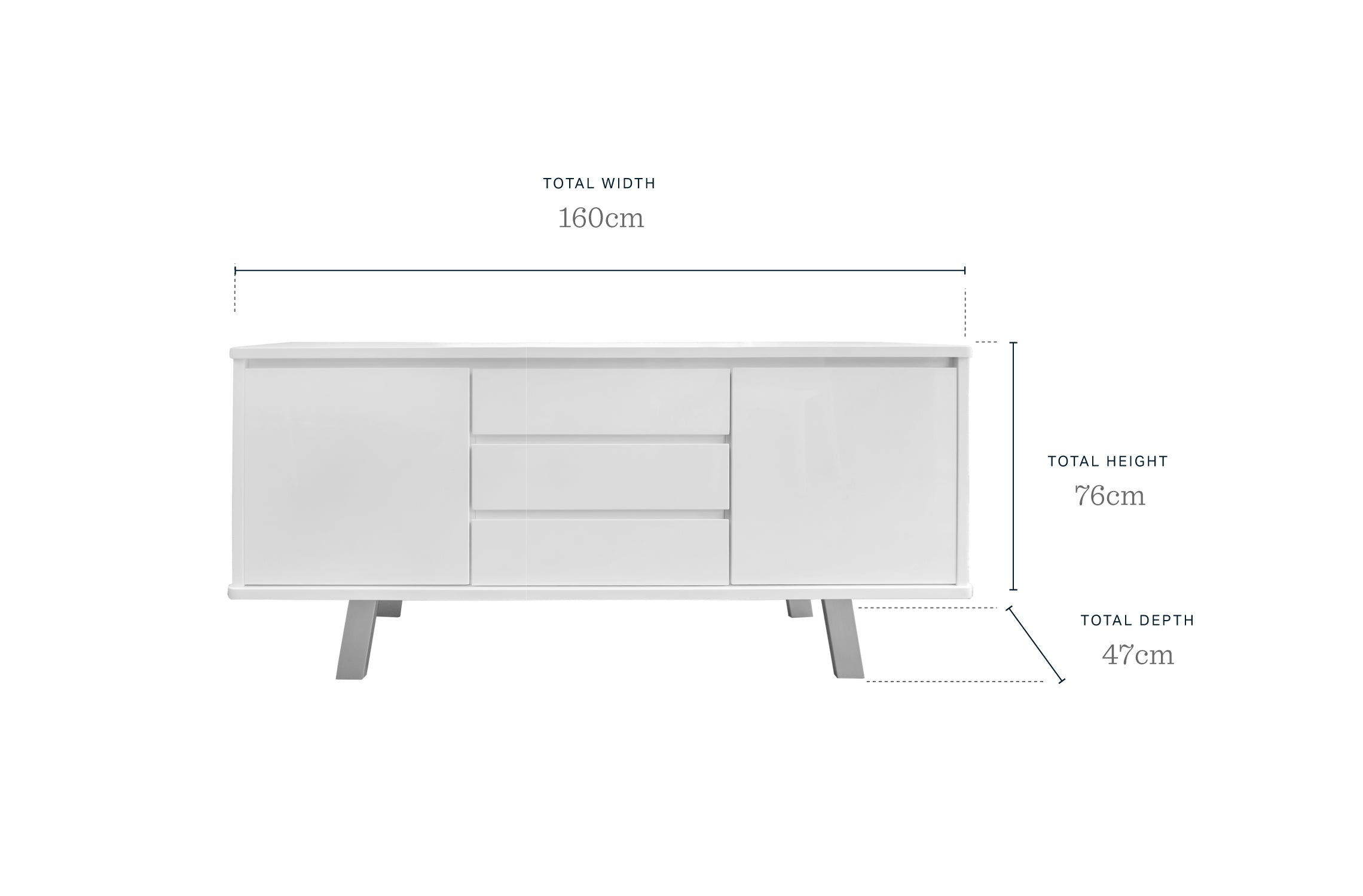 Assi White Gloss Sideboard