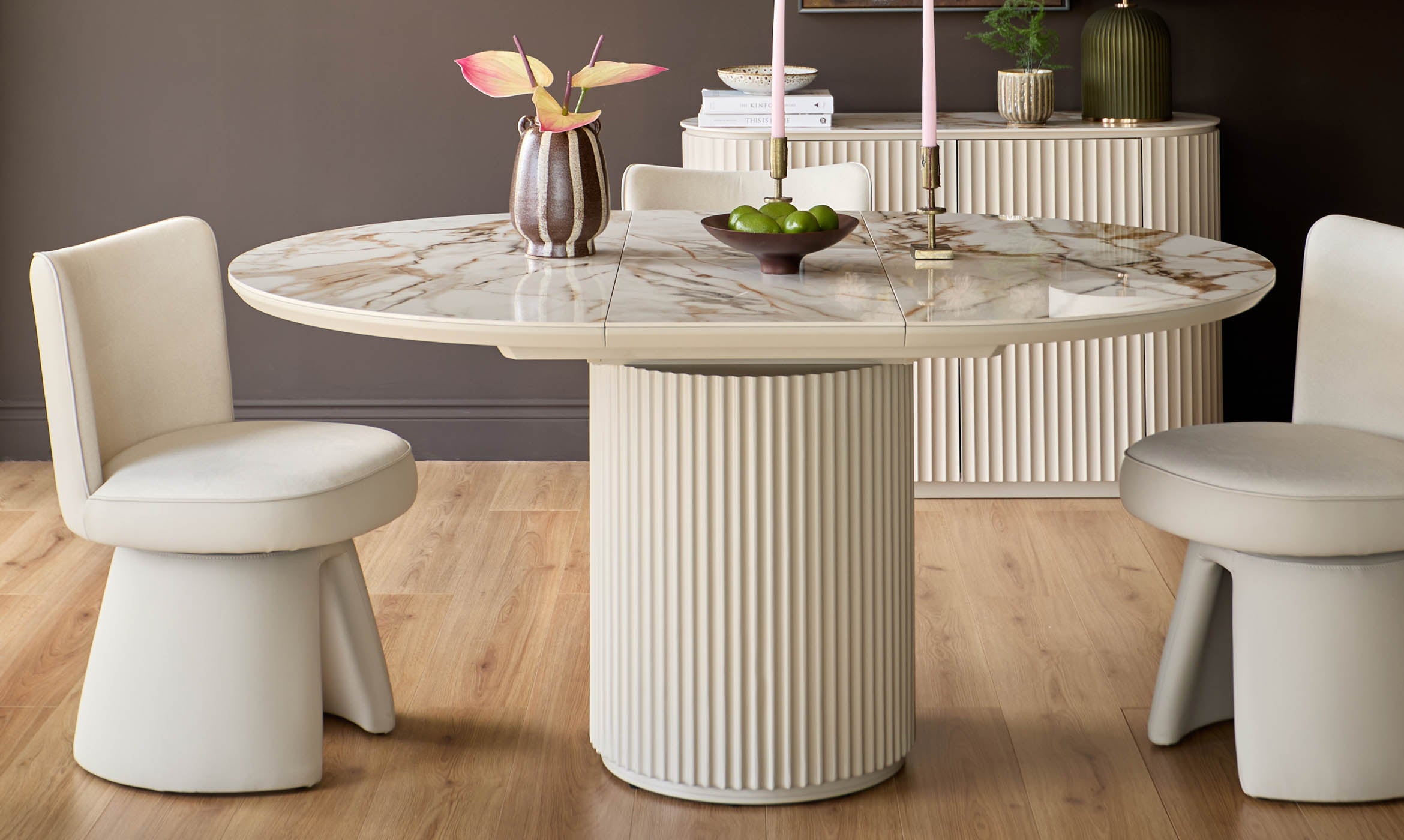 Austin natural ceramic 4 - 6 extending dining table